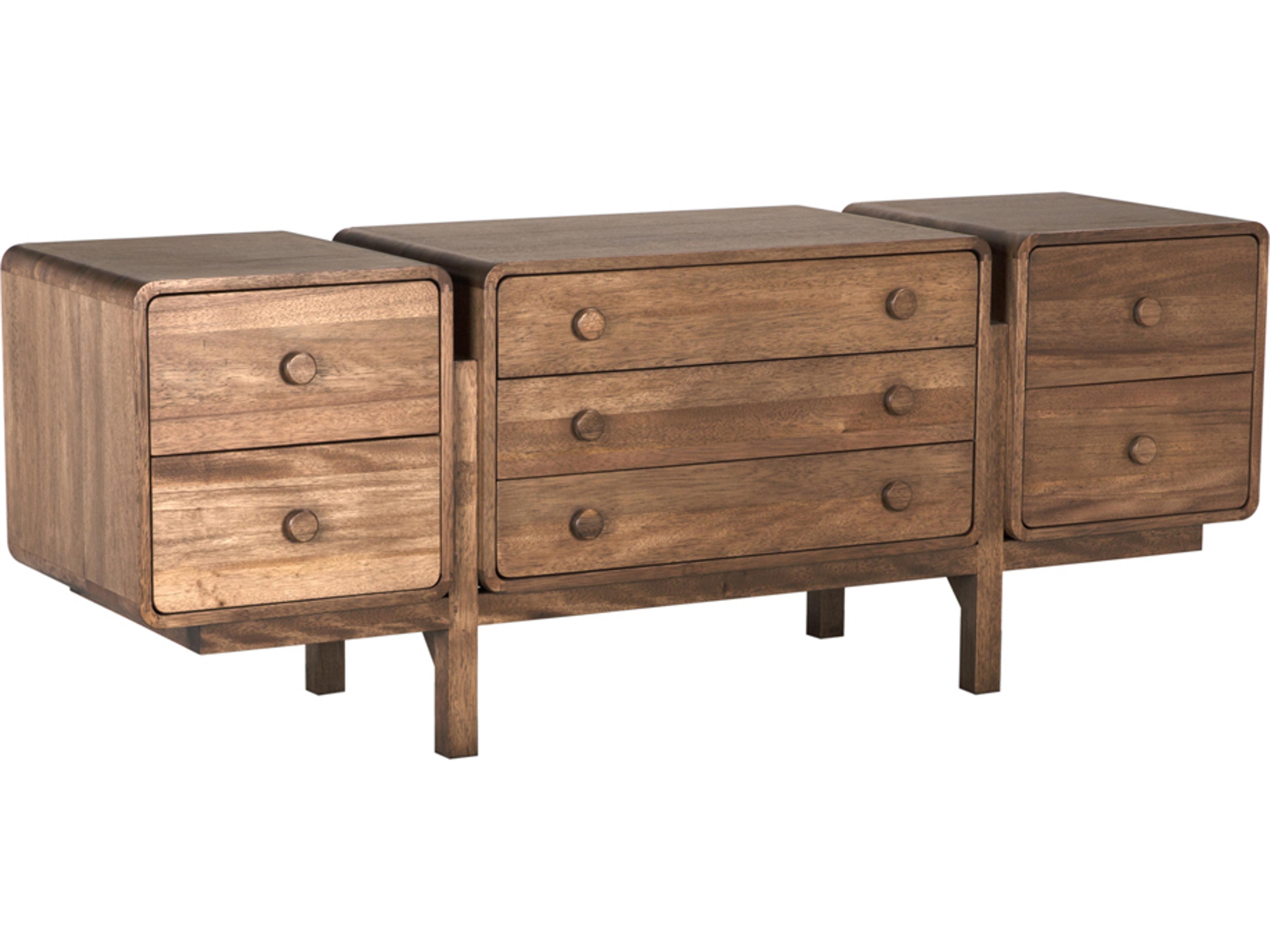 Noir Minsk 80" Walnut Wood Dark Sideboard