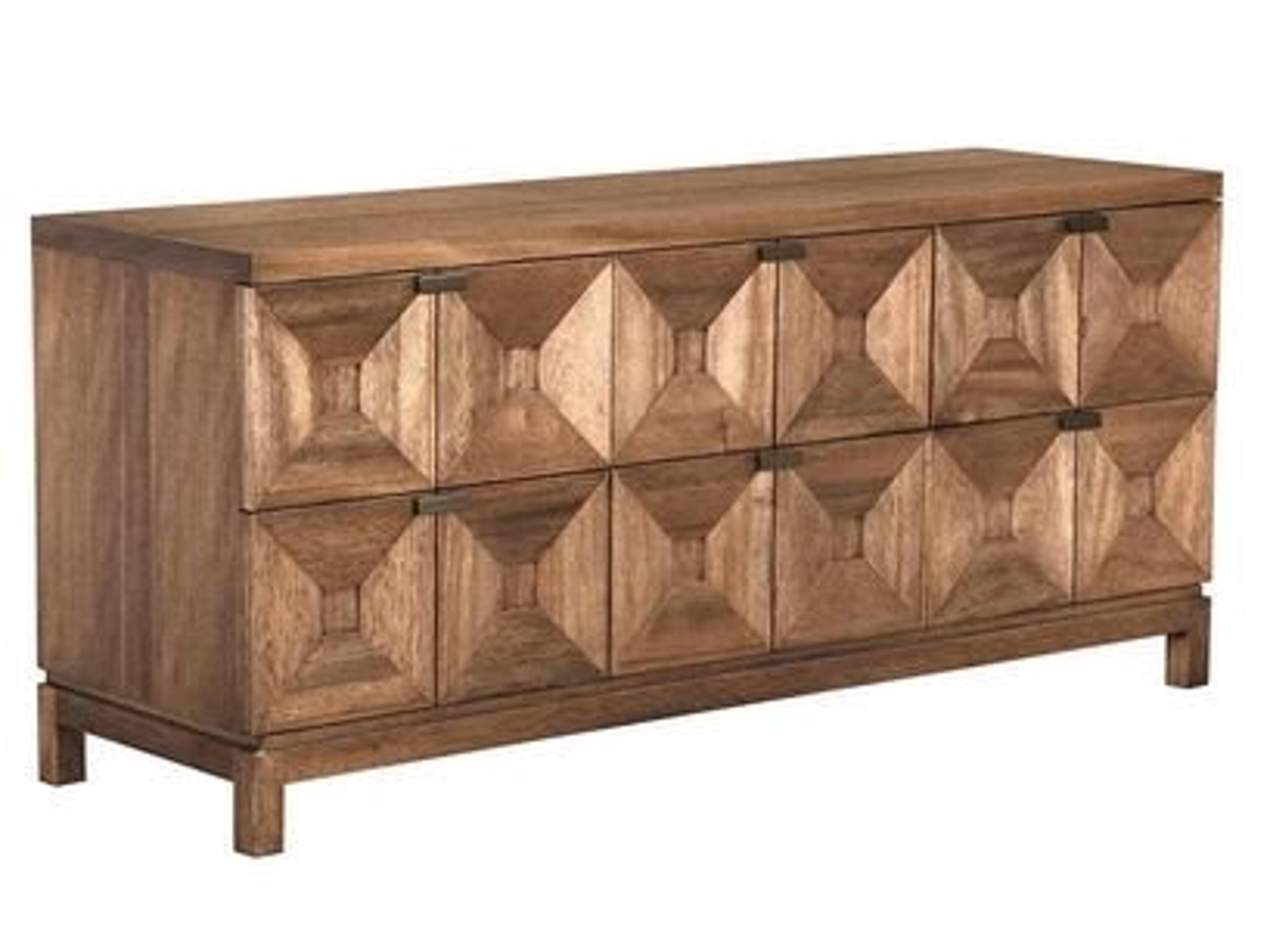 Musashi 6-Drawers Brown Walnut Wood Double Dresser
