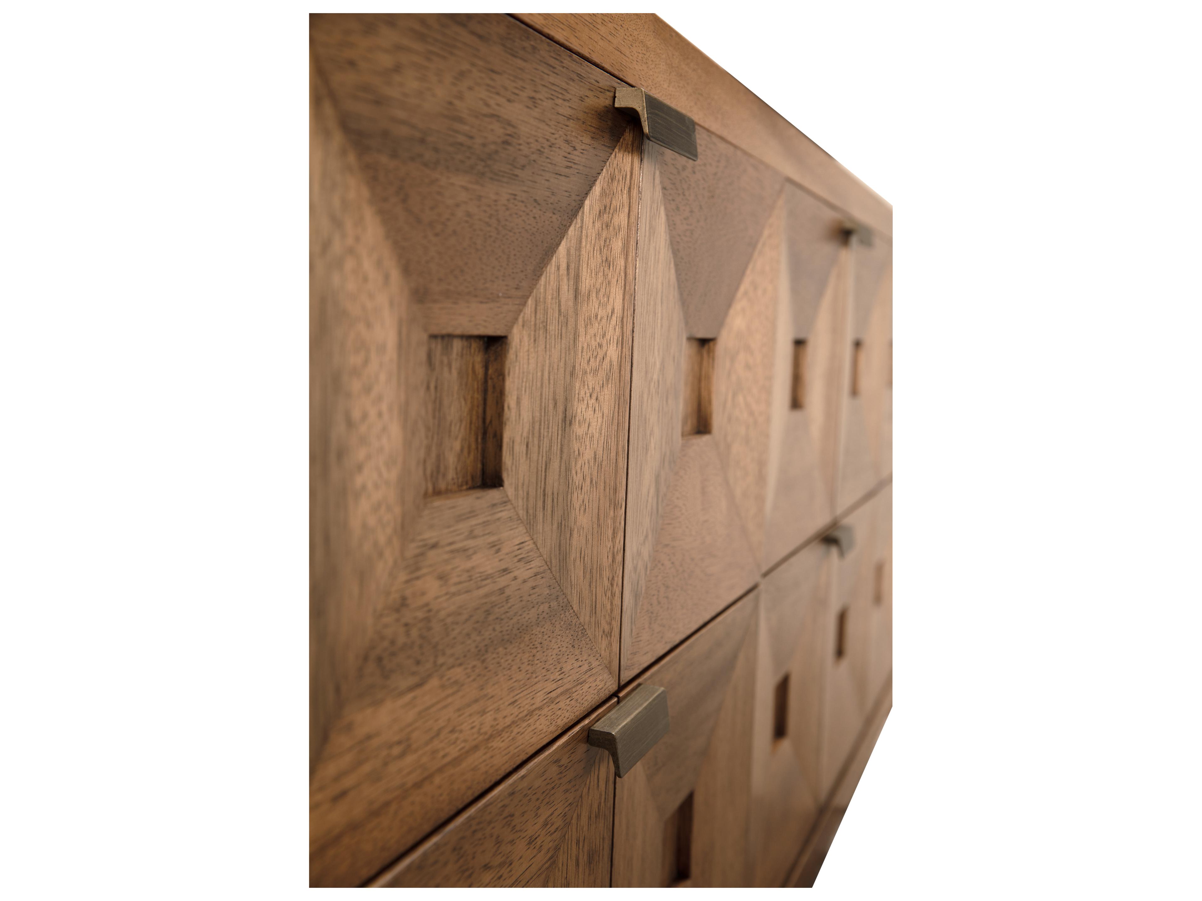 Noir Musashi 6-Drawers Brown Walnut Wood Double Dresser
