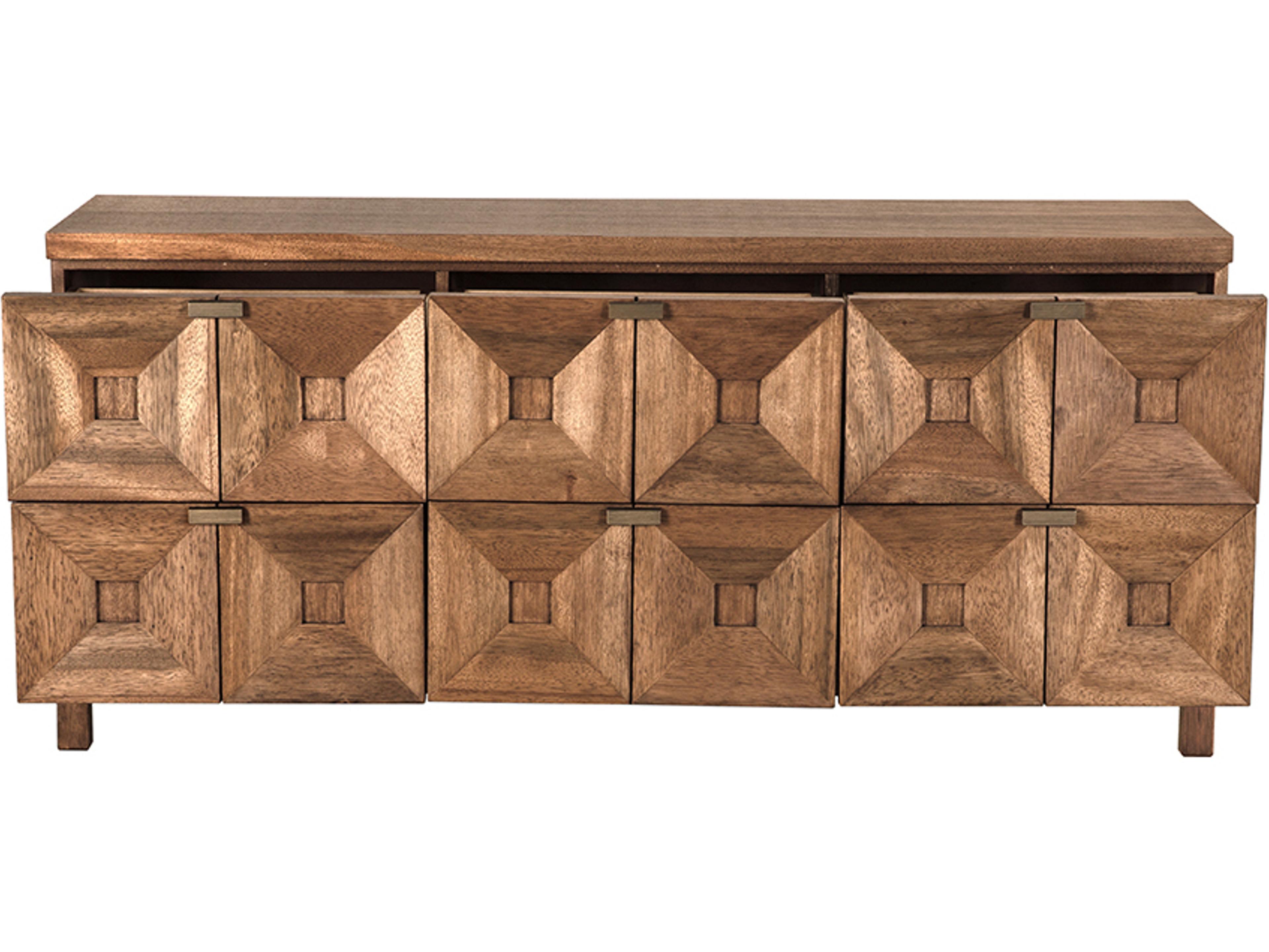 Noir Musashi 6-Drawers Brown Walnut Wood Double Dresser