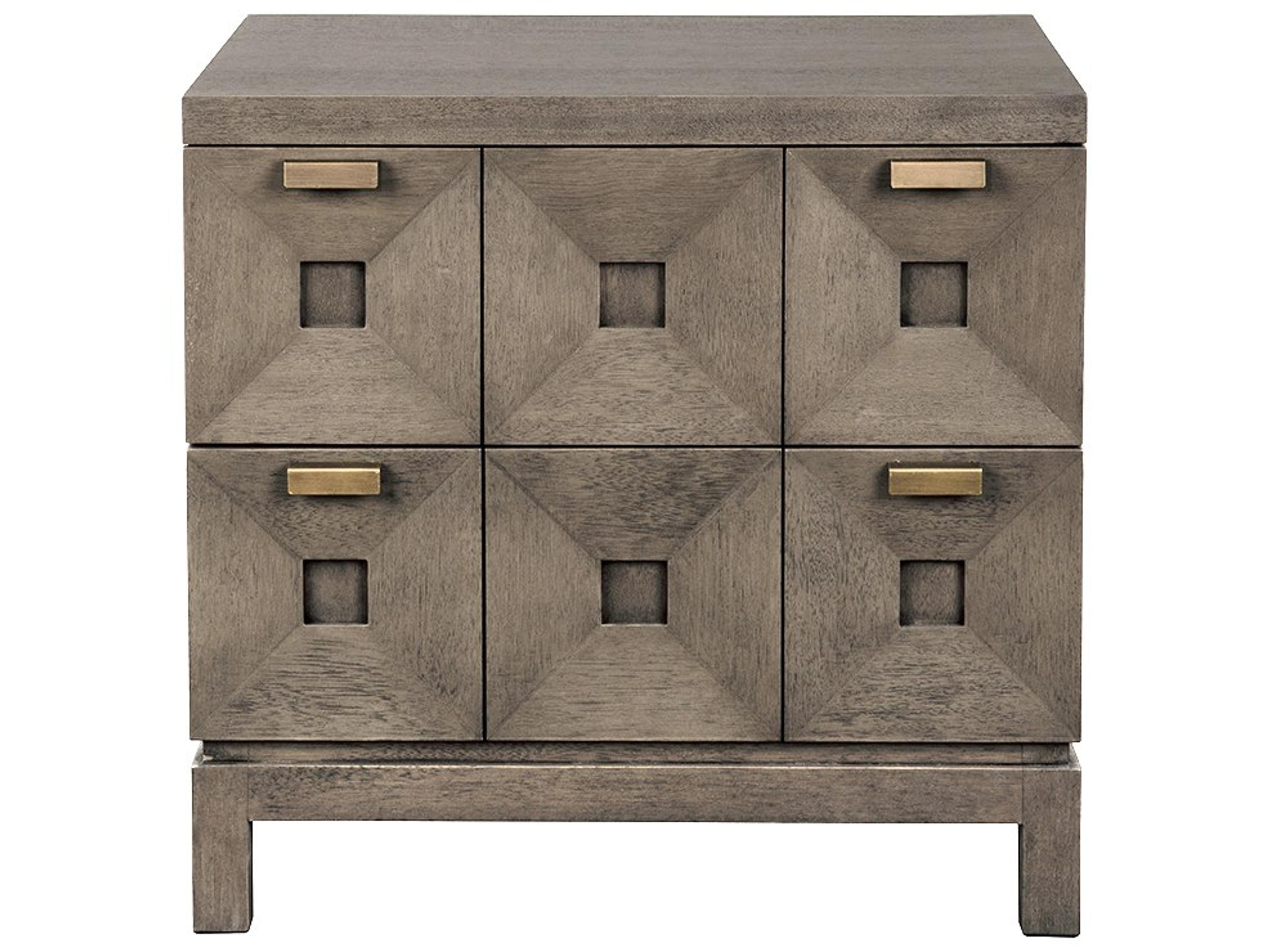 Musashi 2-Drawers Gray Walnut Wood Nightstand
