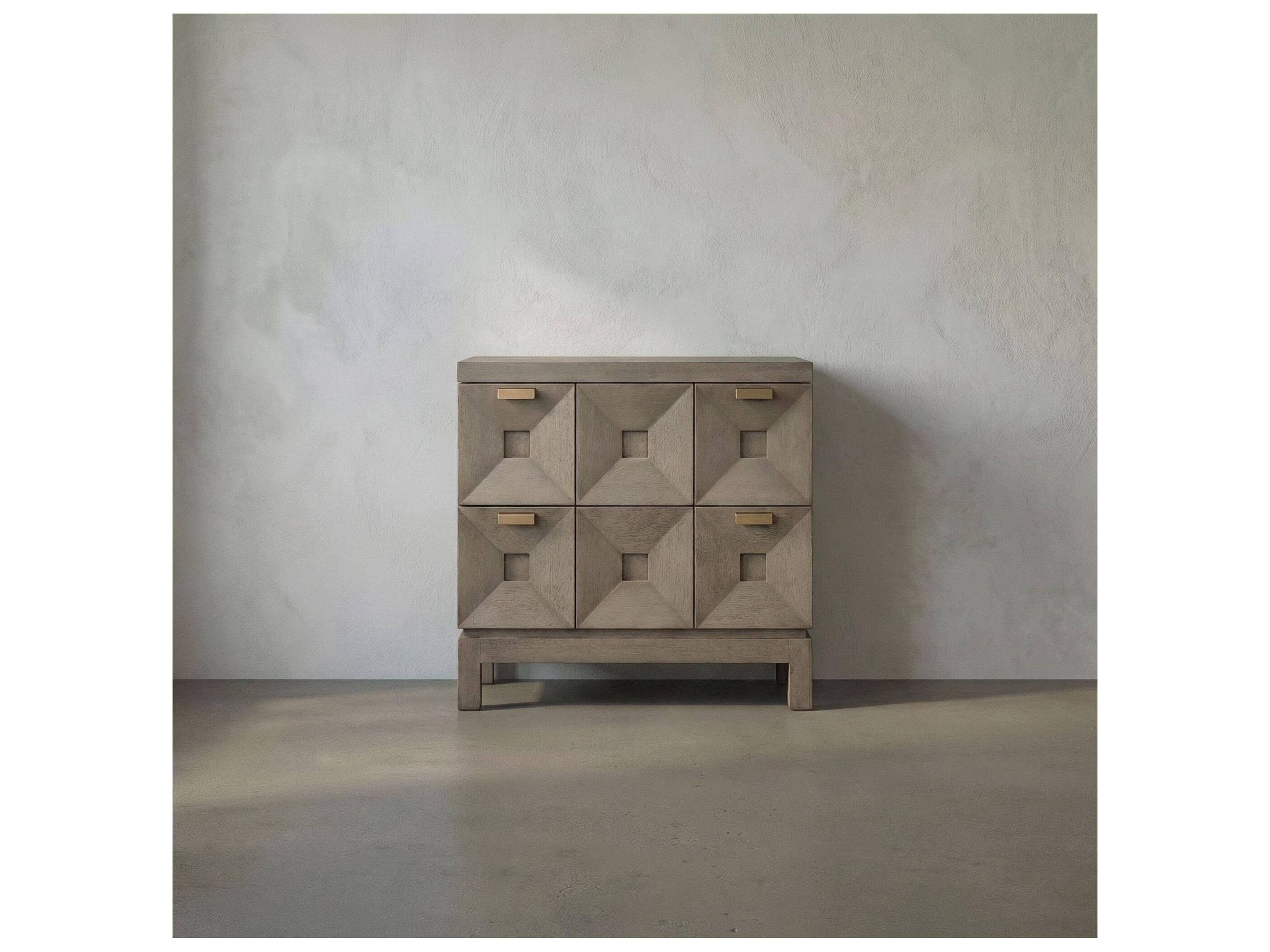 Noir Musashi 2-Drawers Gray Walnut Wood Nightstand