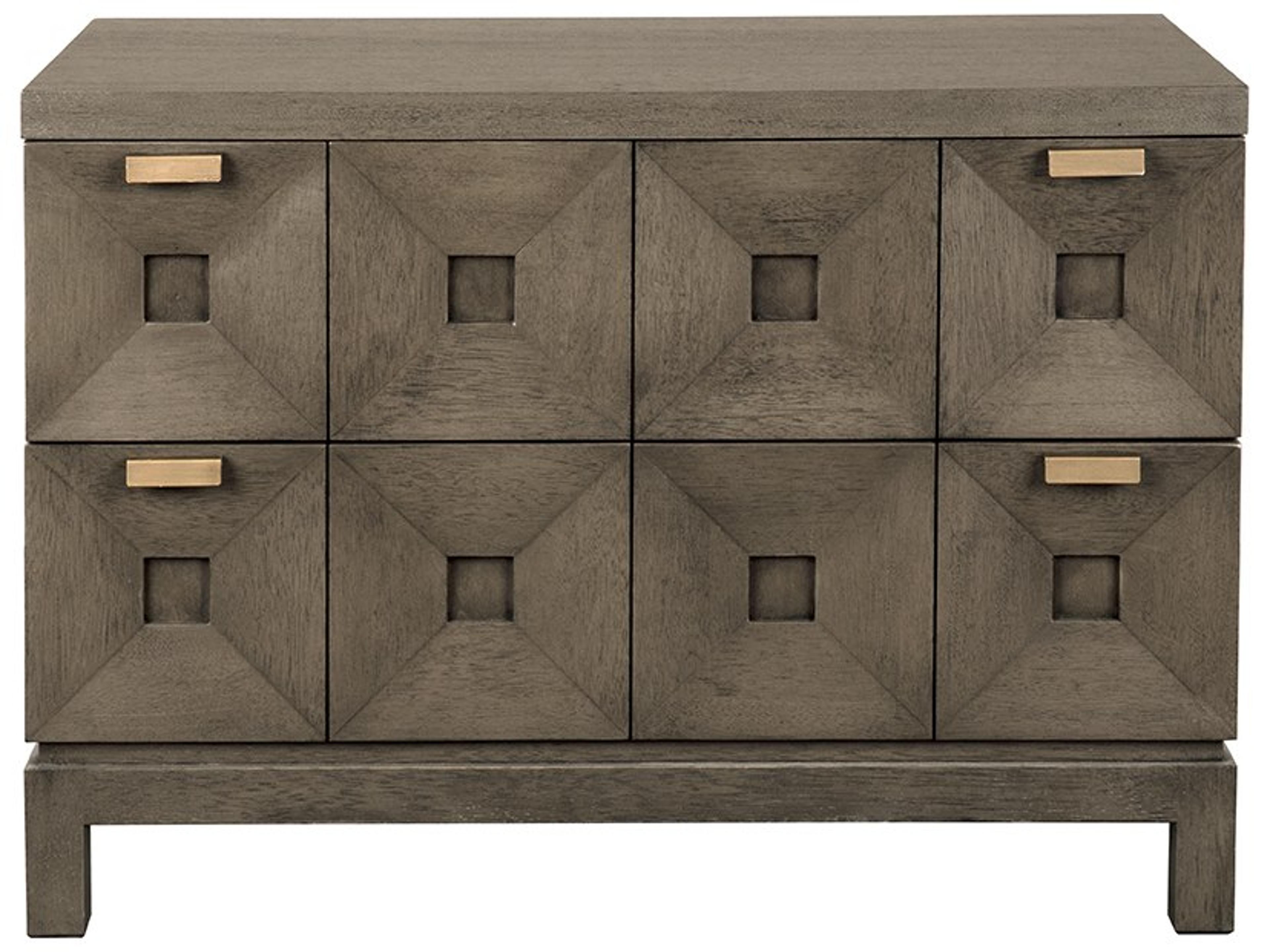 40" Musashi Walnut Wood Greige Brass Sideboard