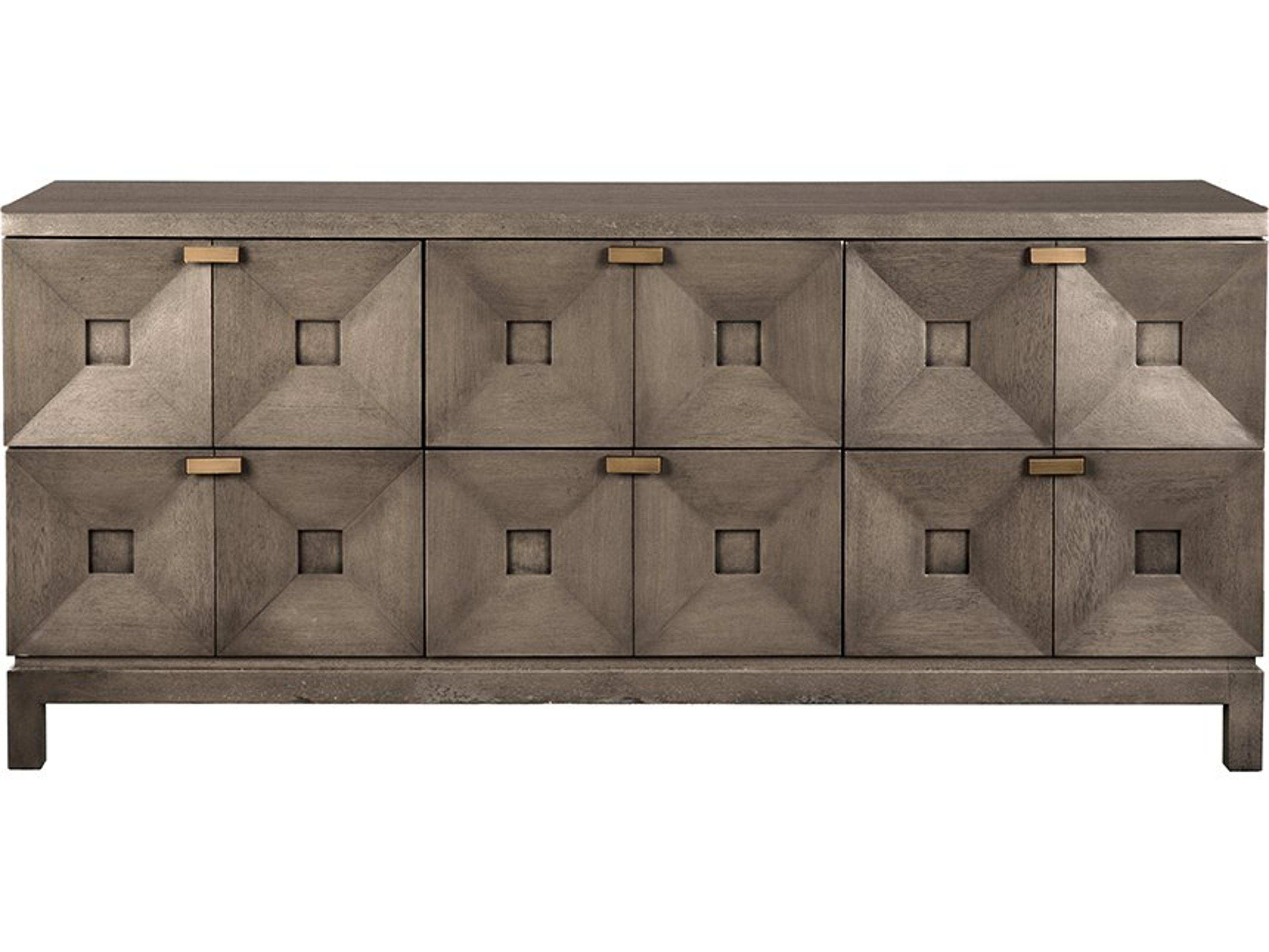 Noir 72" Musashi Walnut Wood Greige Brass Sideboard