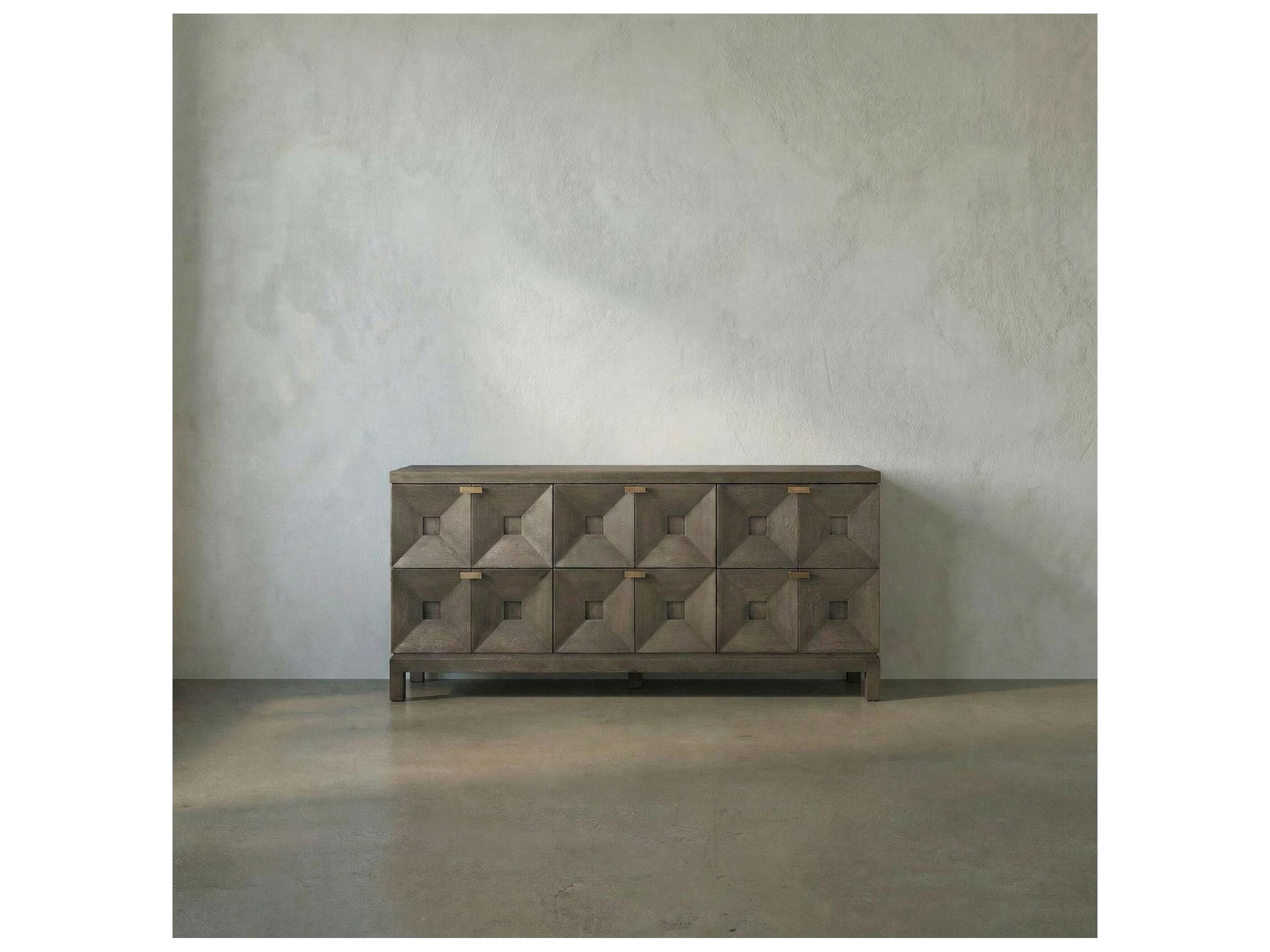 Noir 72" Musashi Walnut Wood Greige Brass Sideboard