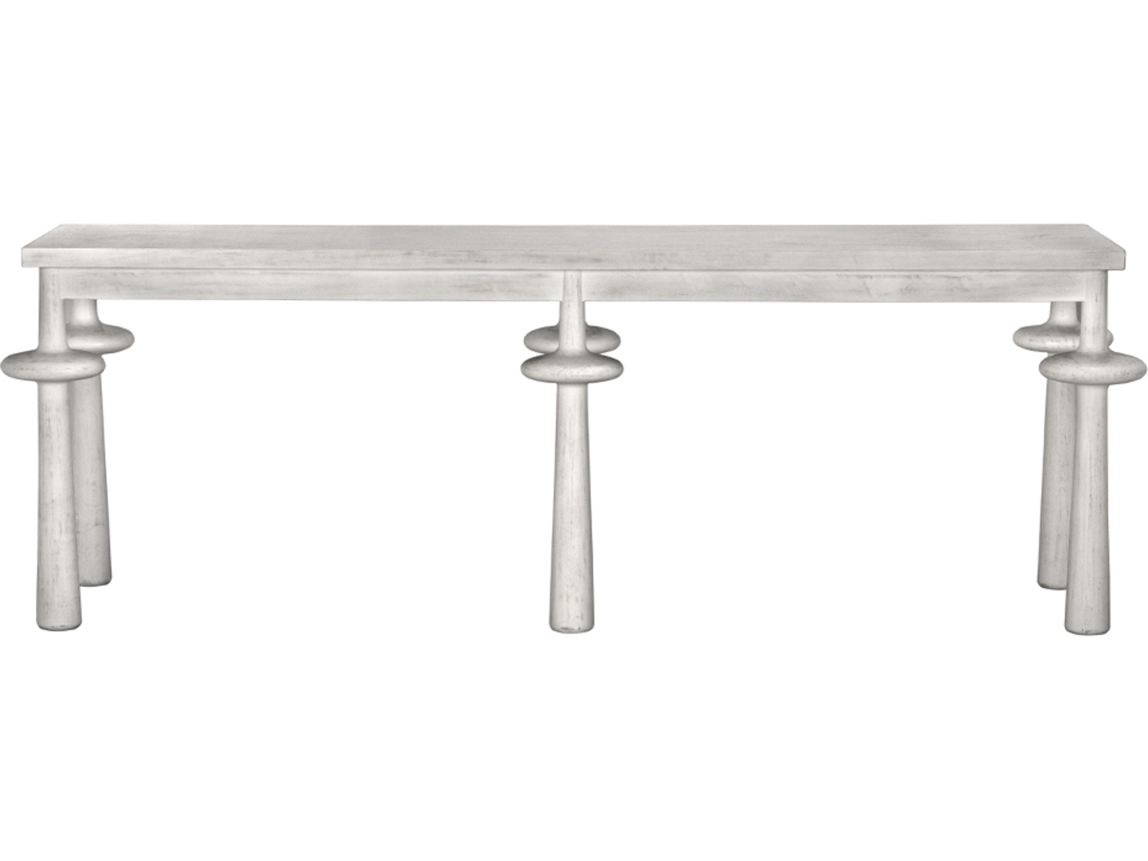 Noir Destemonia Rectangular Wood White Wash Console Table