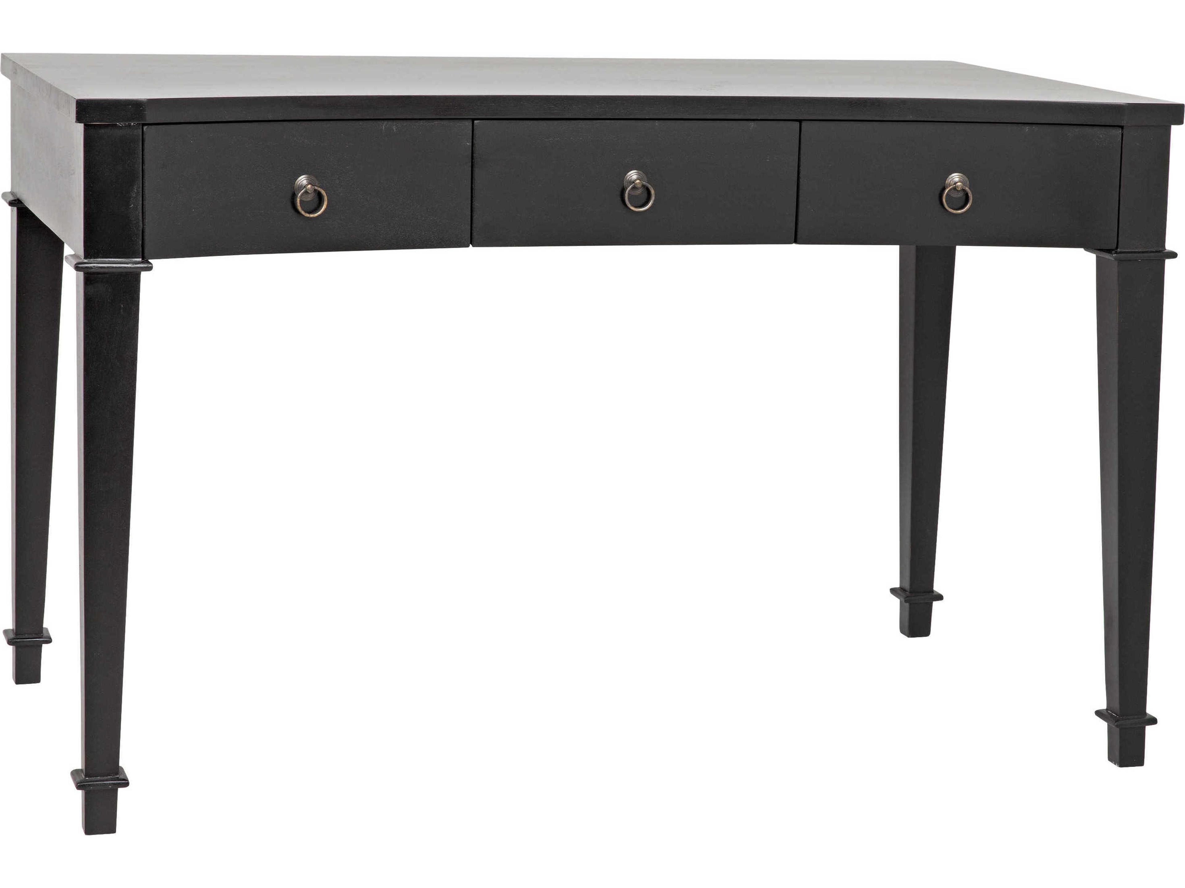 Office Essentials Hand Rubbed Black Mahogany Wood Secretary Desk