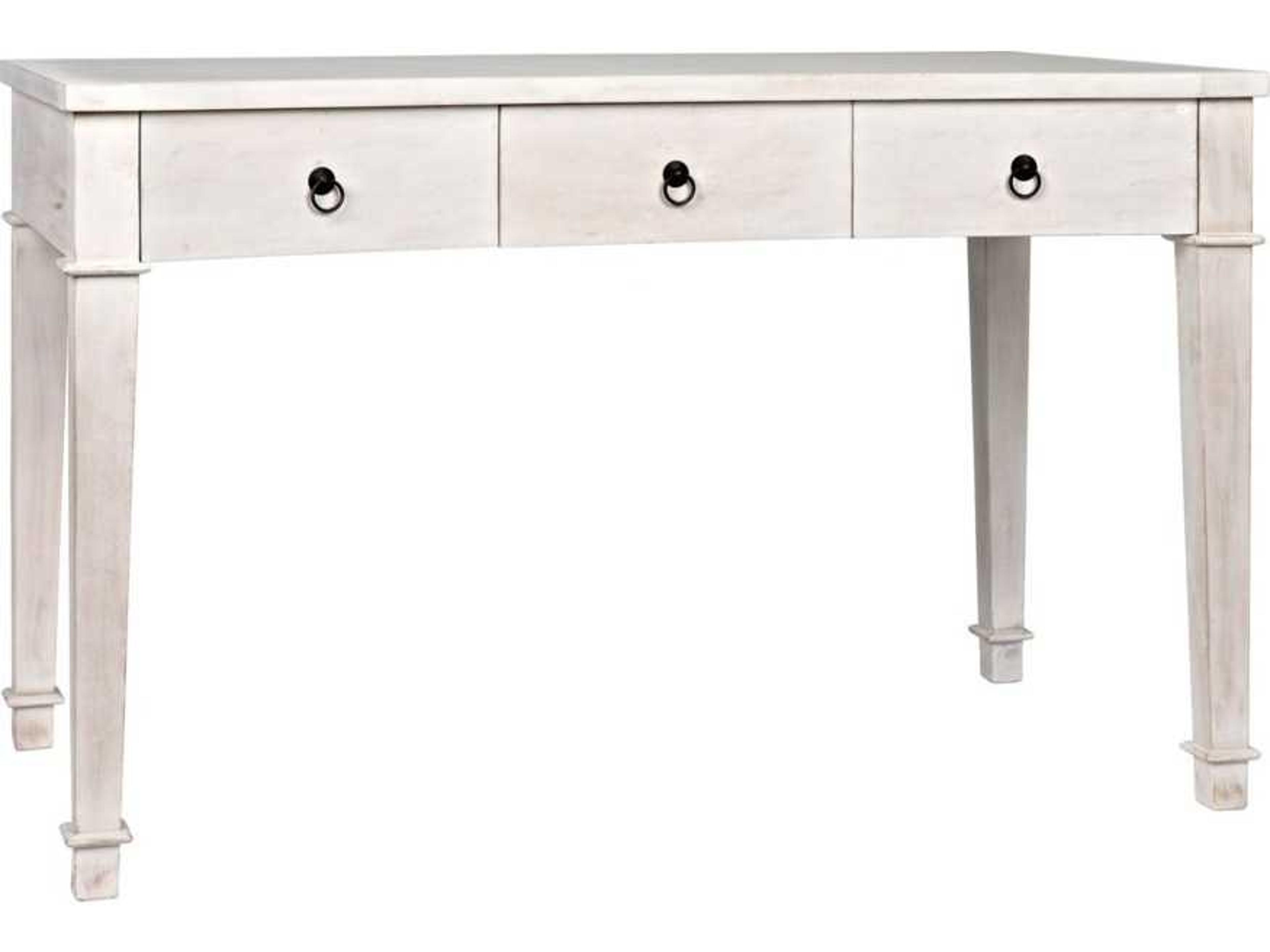 White Wash Mahogany Wood Secretary Desk