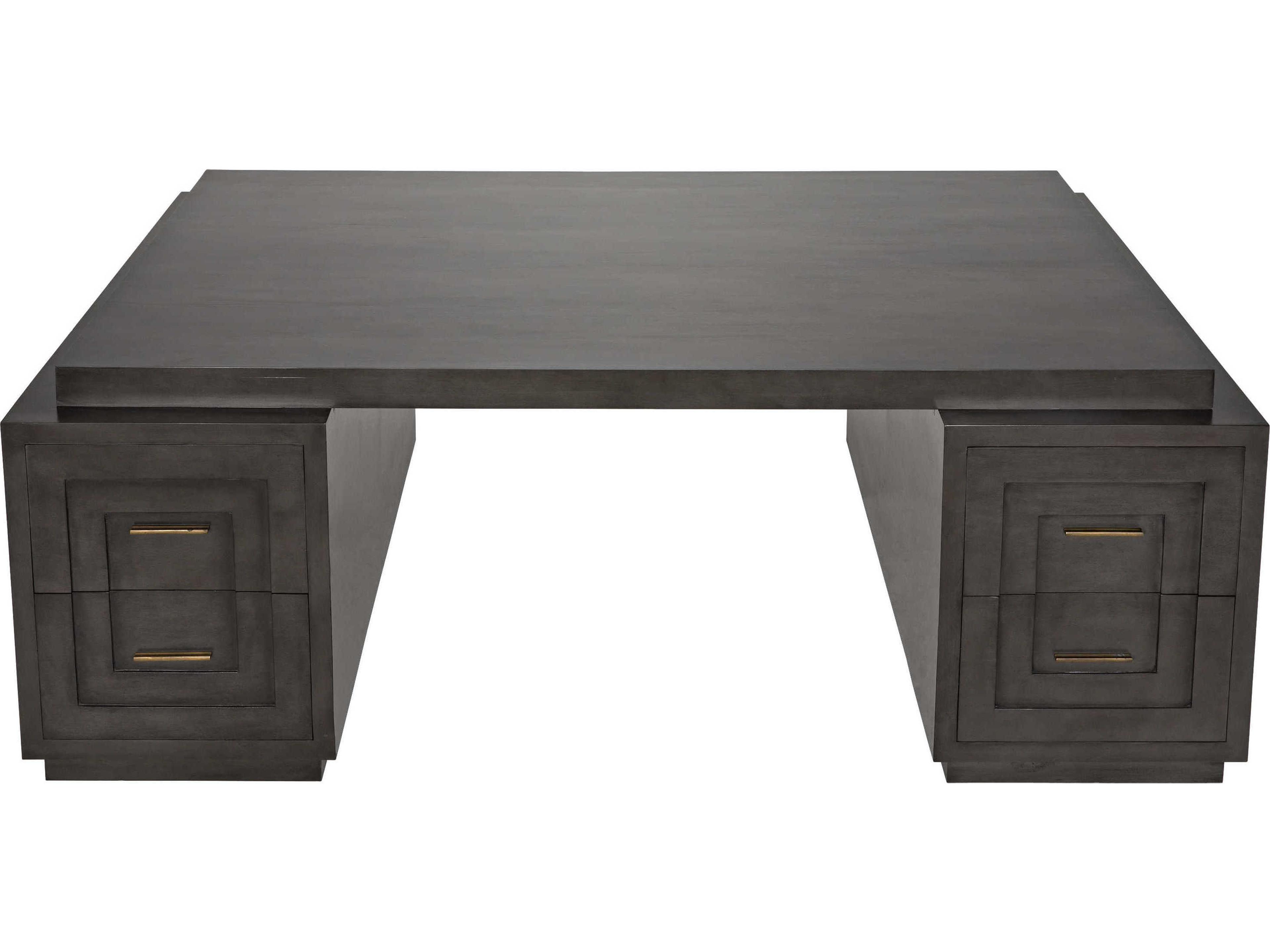 Noir Office Essentials Pale Brown Mahogany Wood Credenza Desk