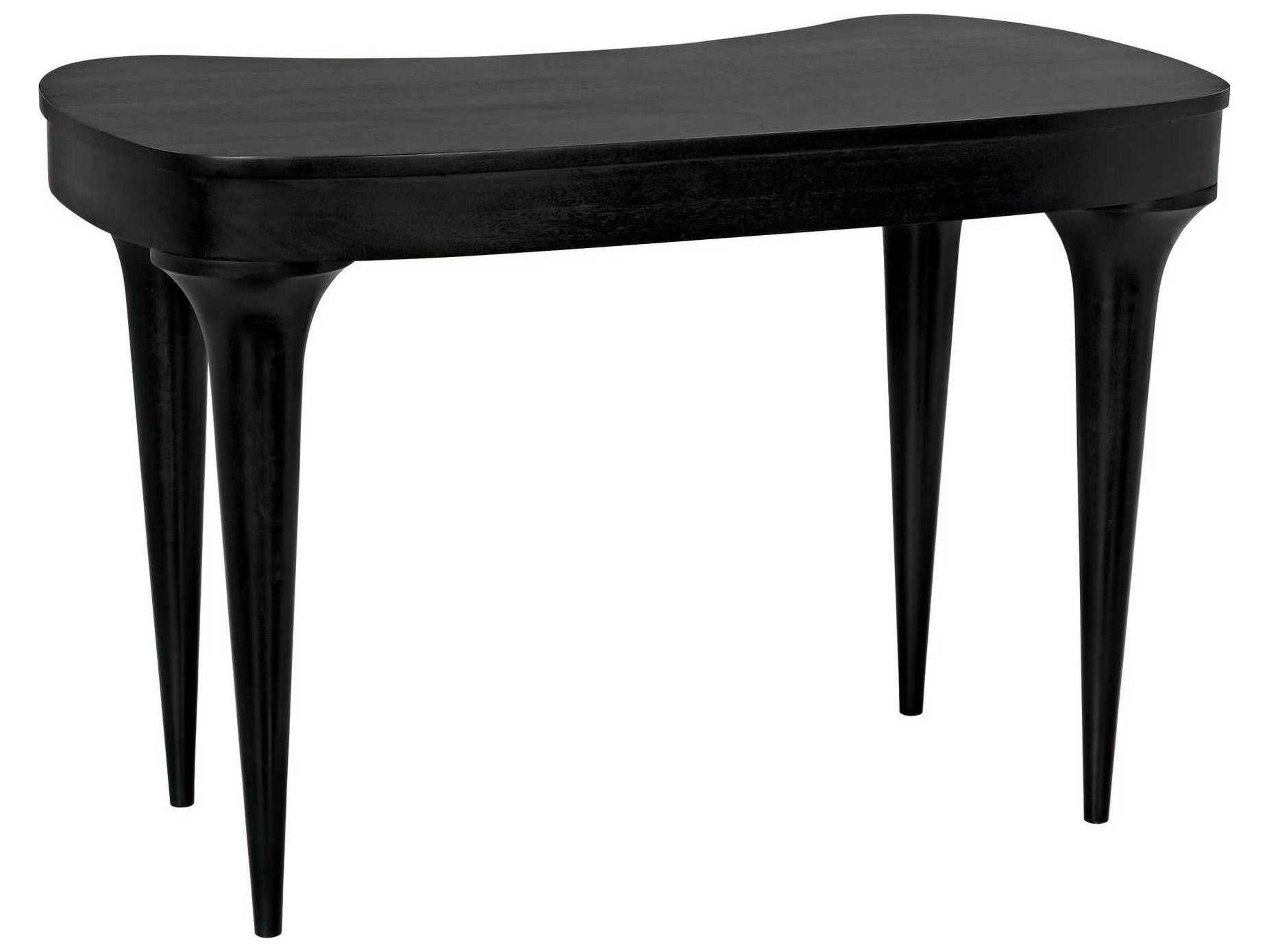 Hand Rubbed Black Mahogany Wood Corner Desk
