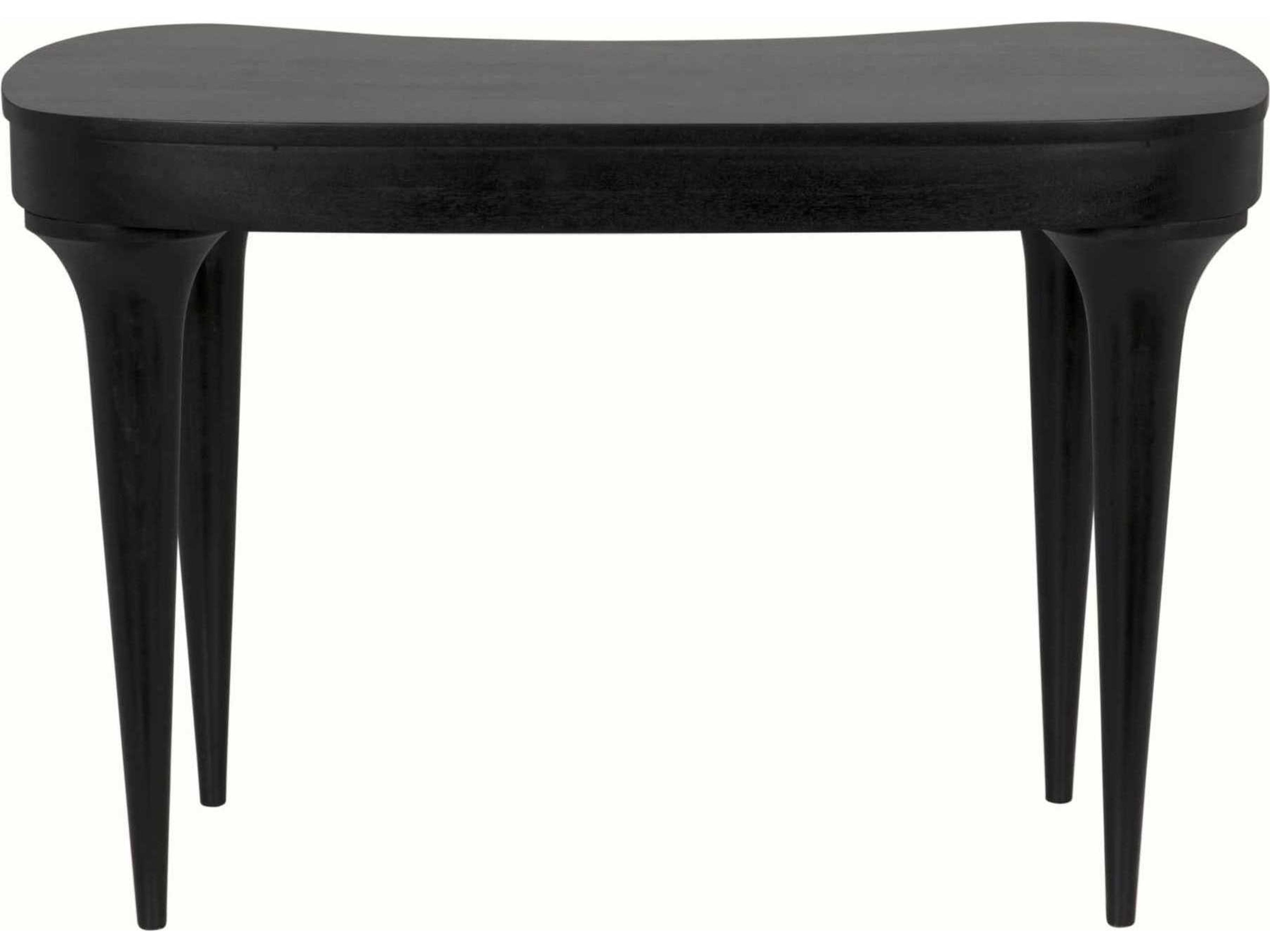 Noir Hand Rubbed Black Mahogany Wood Corner Desk