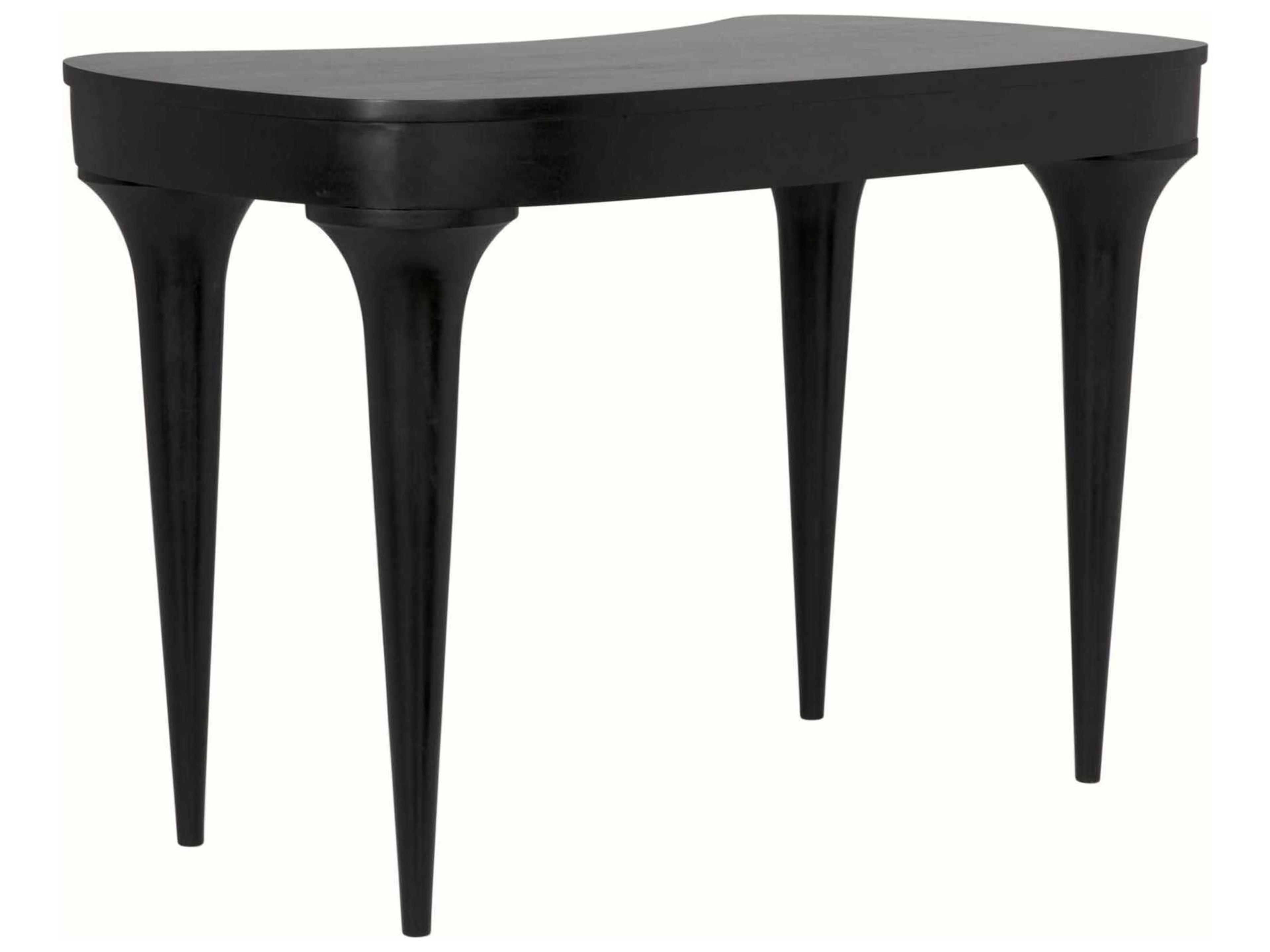 Noir Hand Rubbed Black Mahogany Wood Corner Desk