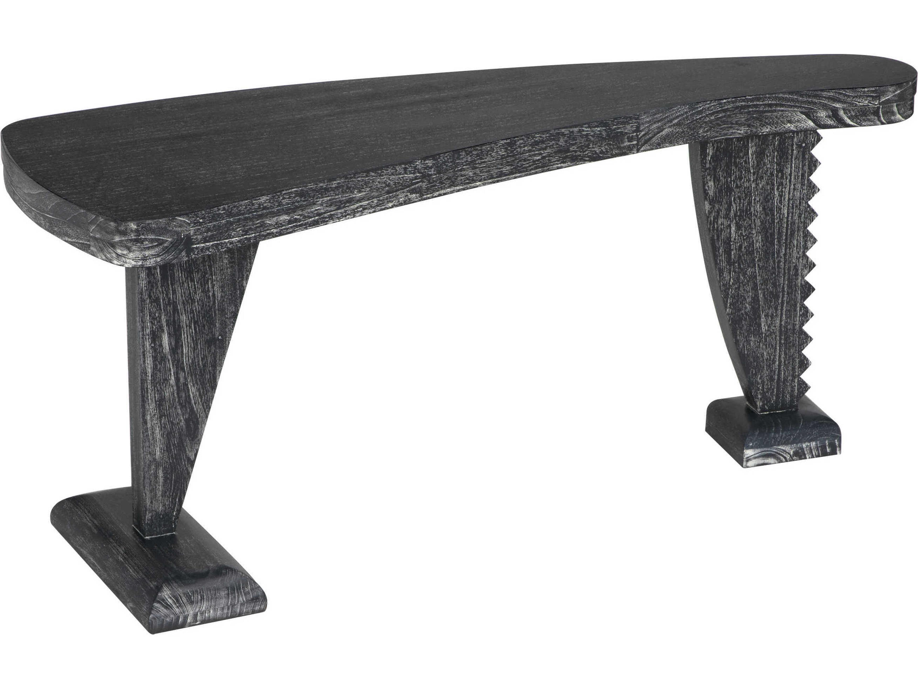 Zigmund Cinder Black Wood Desk with Artisanal Finish