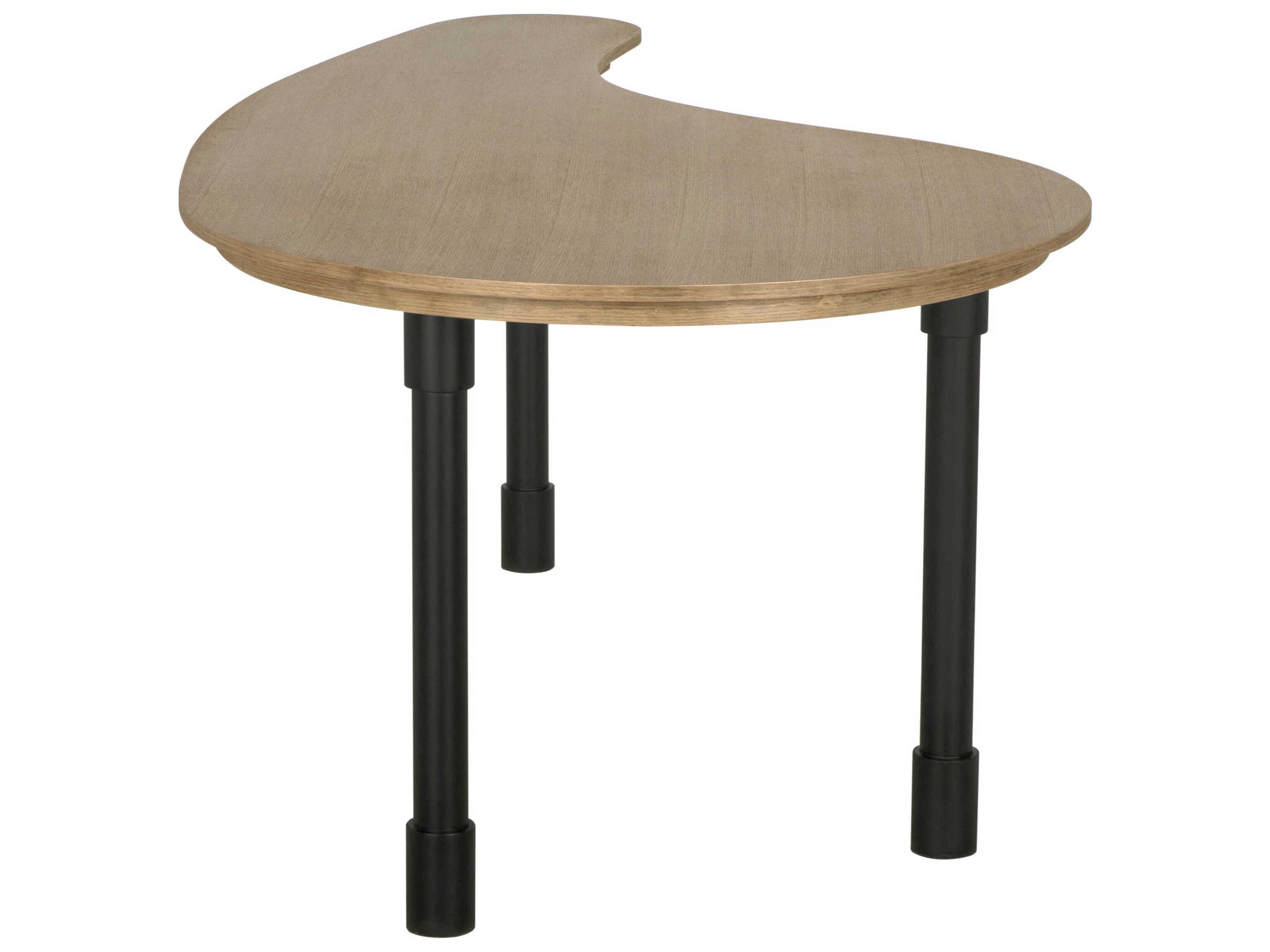 Noir Emory Natural And Matte Black Oak Wood Computer Desk