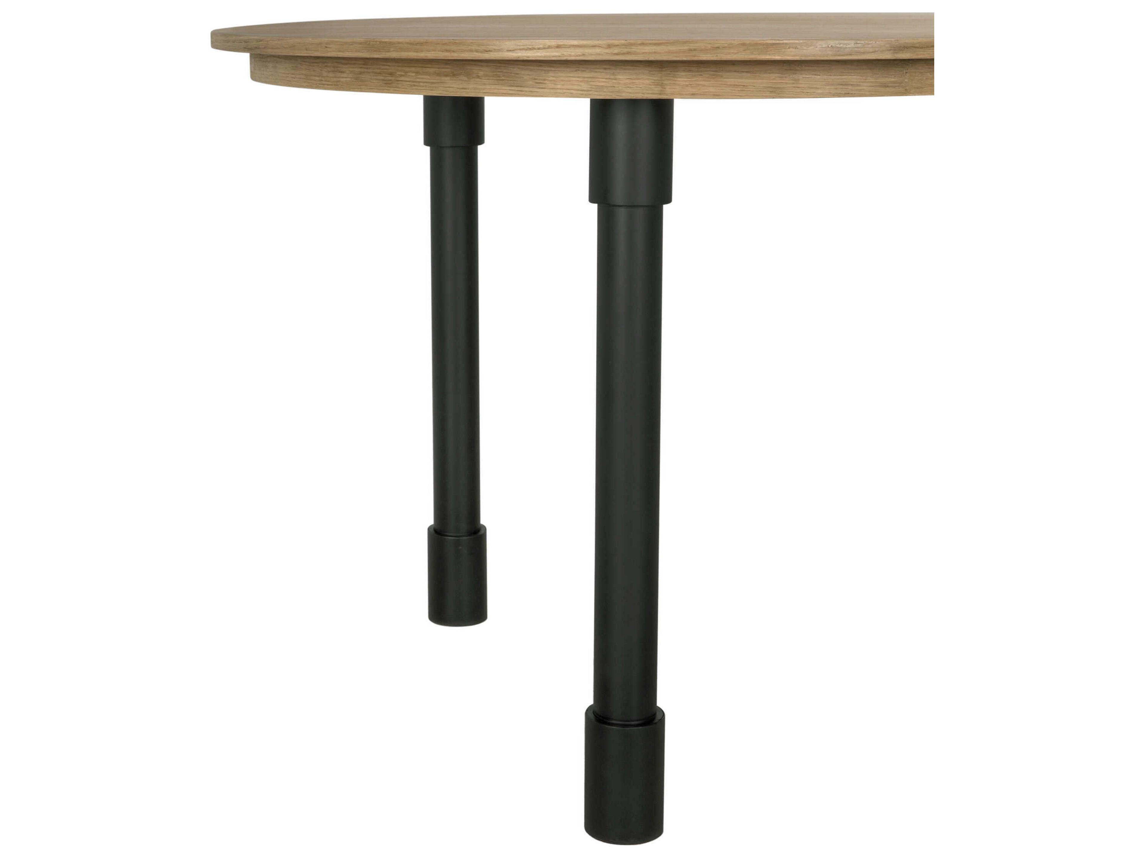Noir Emory Natural And Matte Black Oak Wood Computer Desk
