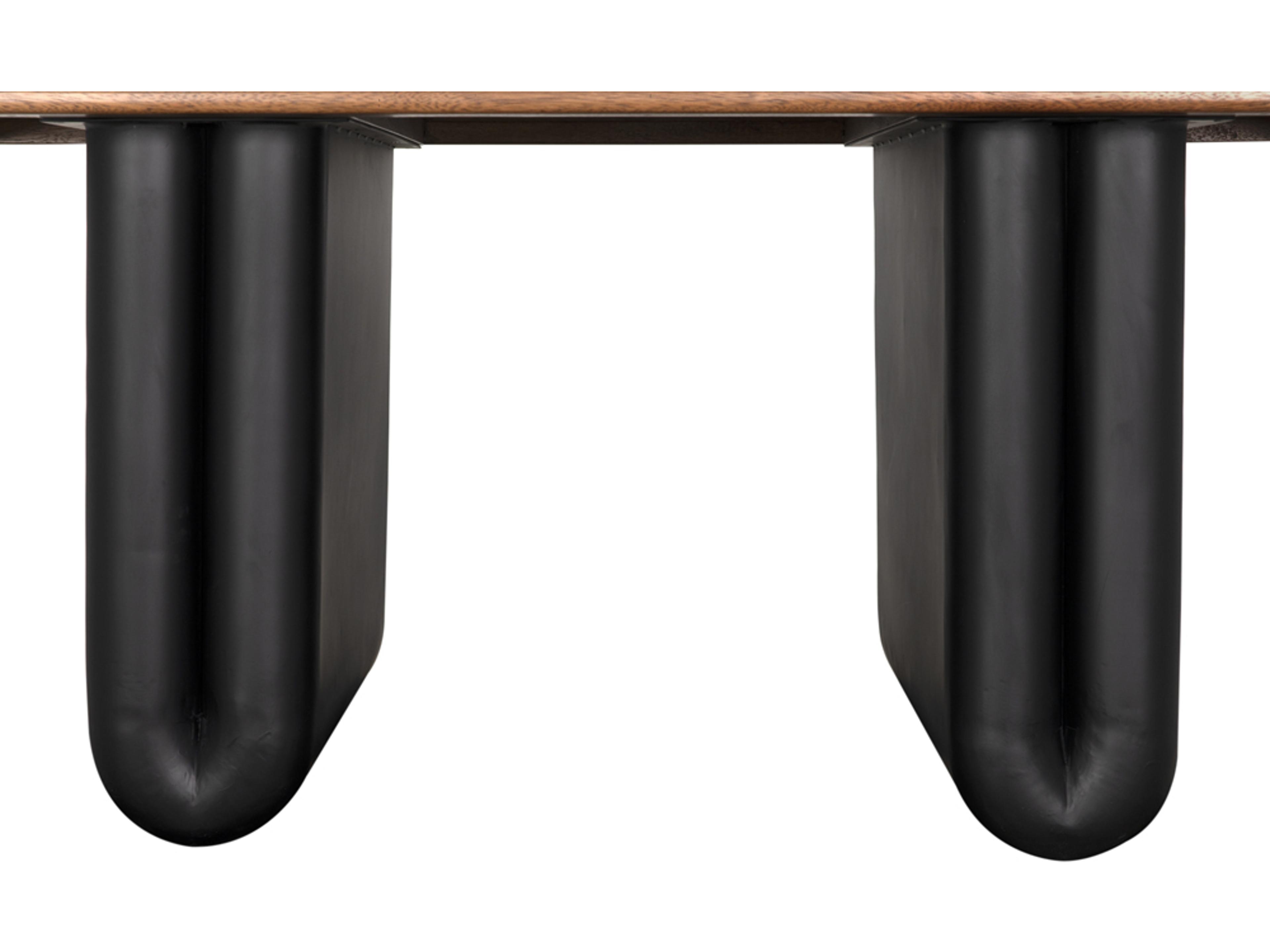 Noir Mila Dark Walnut Matte Black Brown Wood Writing Desk