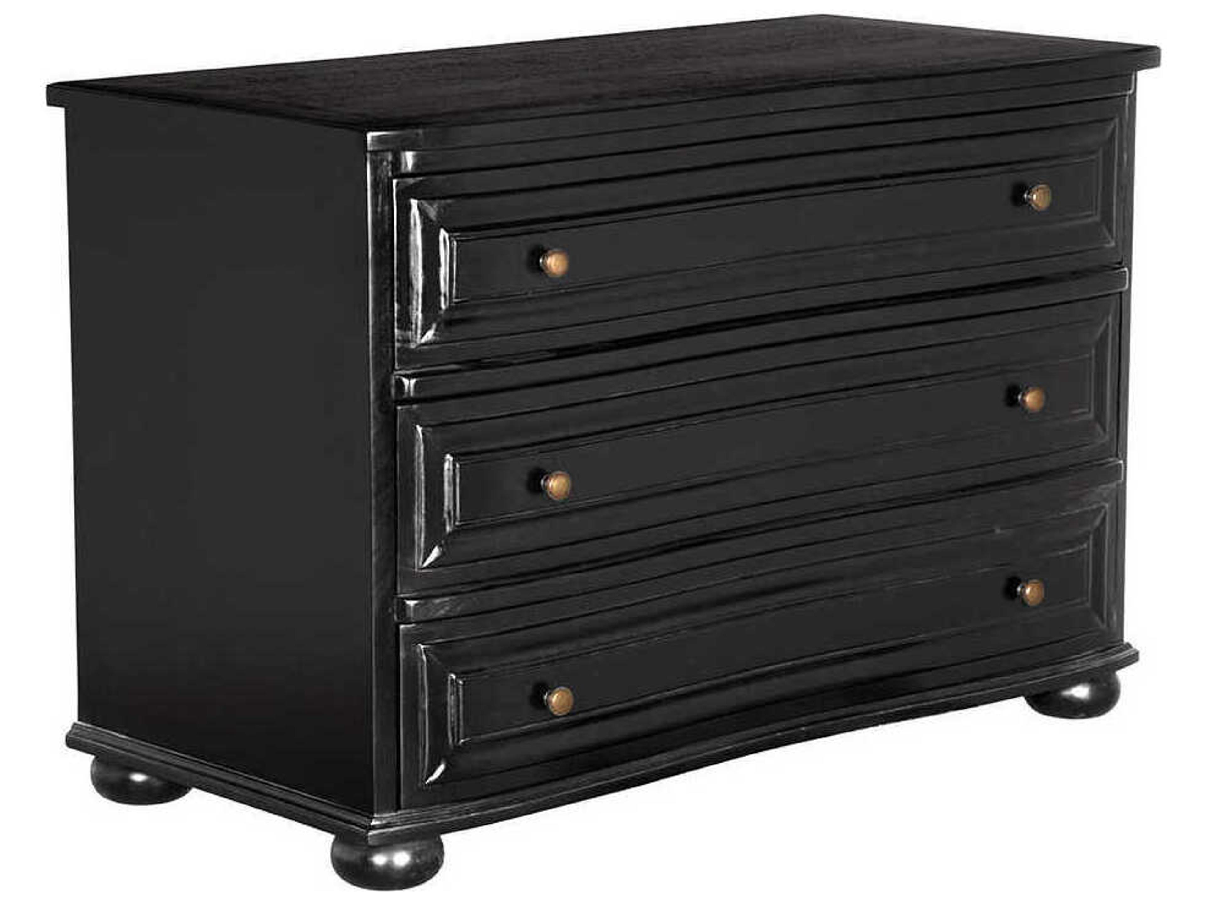 Lauren 3-Drawers Mahogany Wood Hand Rubbed Black Dresser
