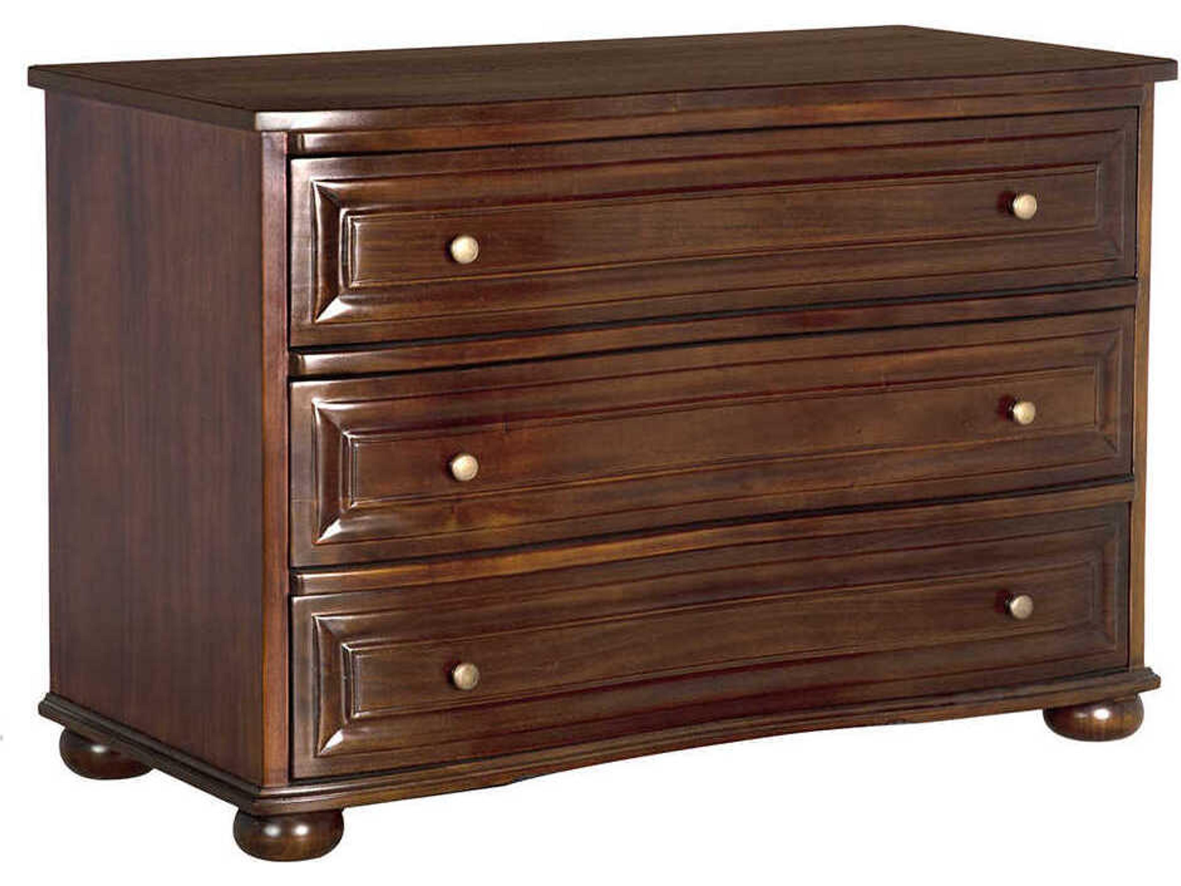 Lauren 3-Drawers Mahogany Wood Hand Rubbed Brown Dresser
