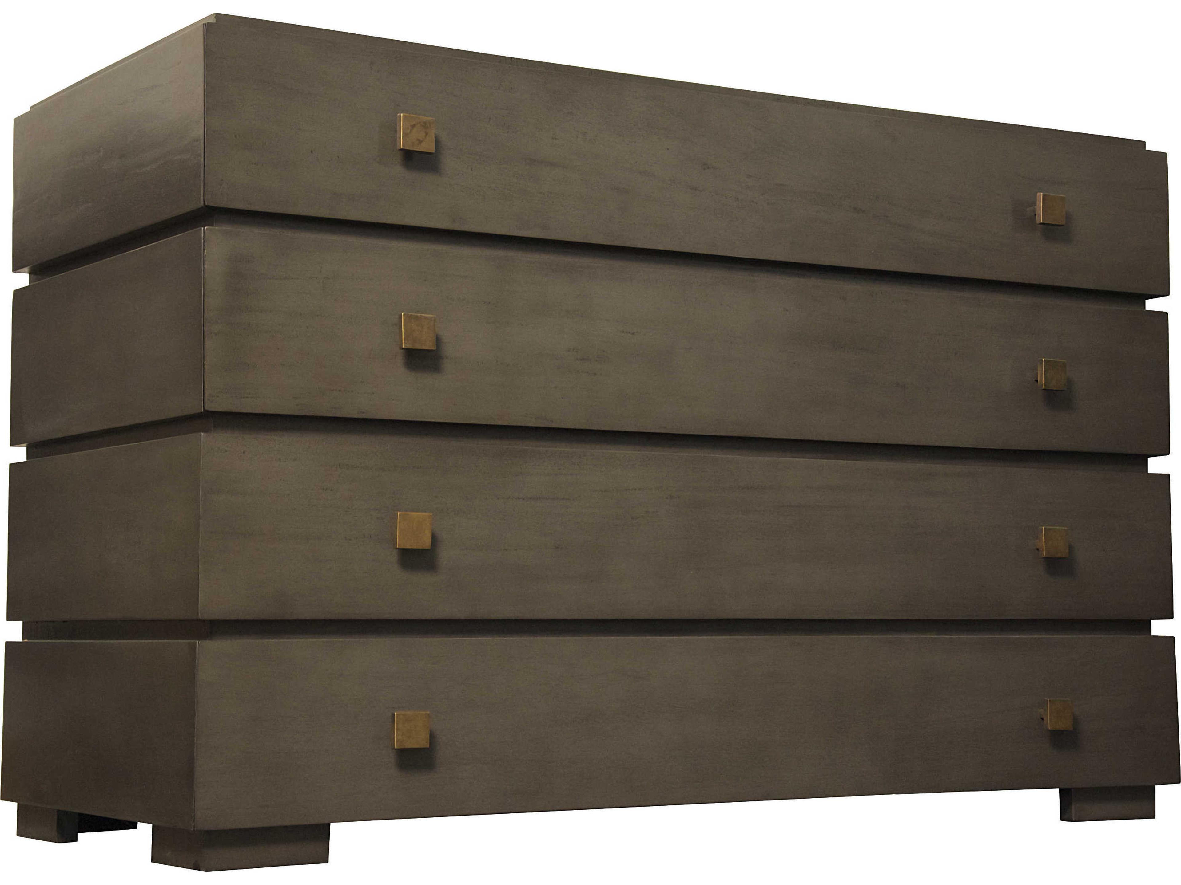Bedroom Storage Hofman 4-Drawers Brown Mahogany Wood Dresser