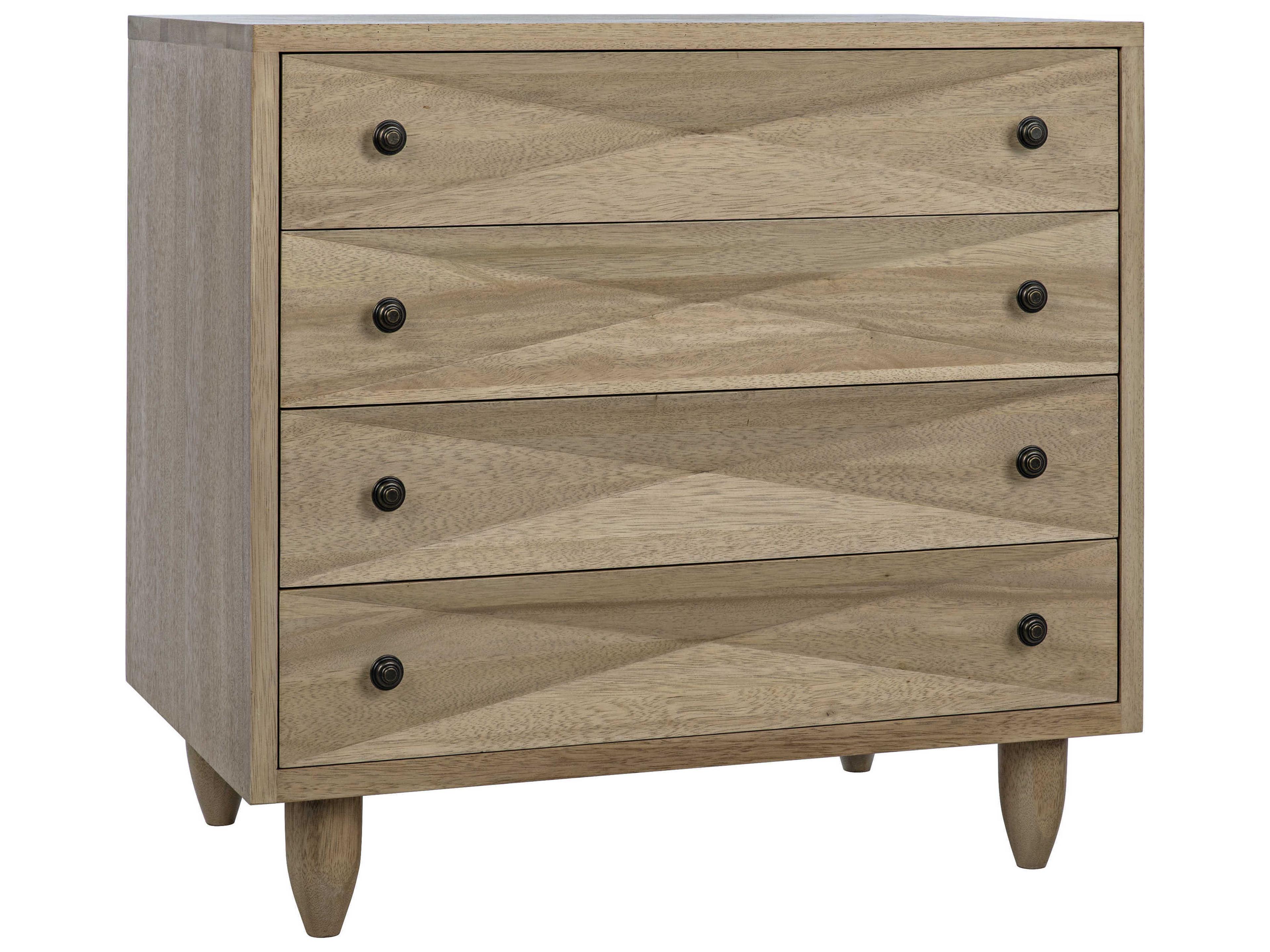 Bedroom Storage Washed Walnut Beige Wood Accent Chest