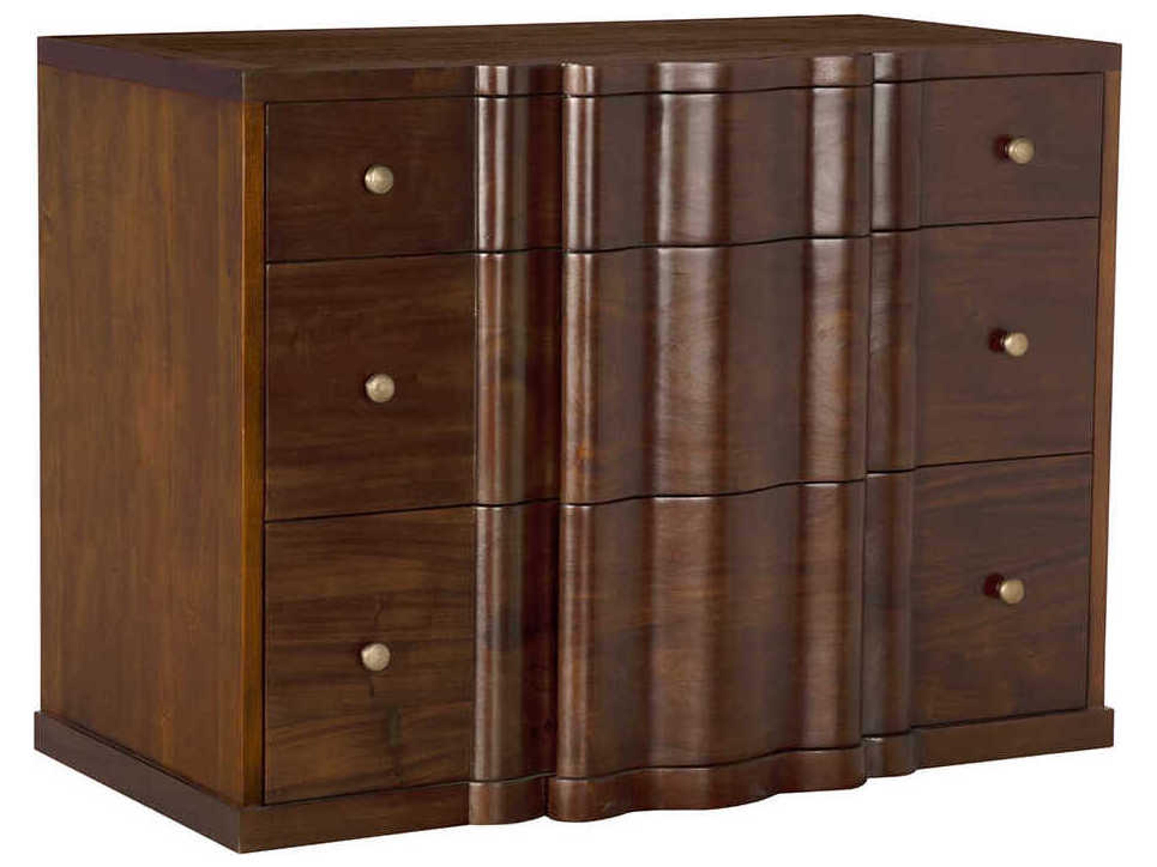 Kiss 3-Drawers Mahogany Wood Hand Rubbed Brown Dresser