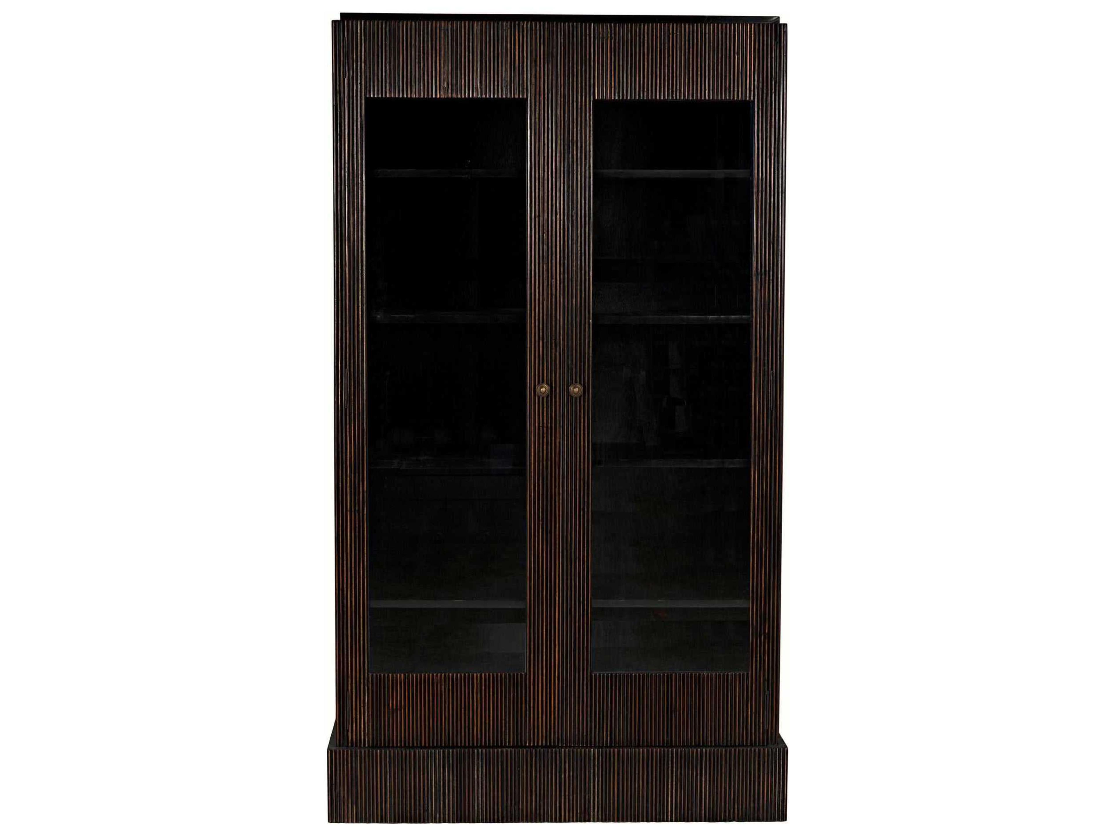Noir Hand Rubbed Black With Light Brown Trim Mahogany Wood Accent Chest