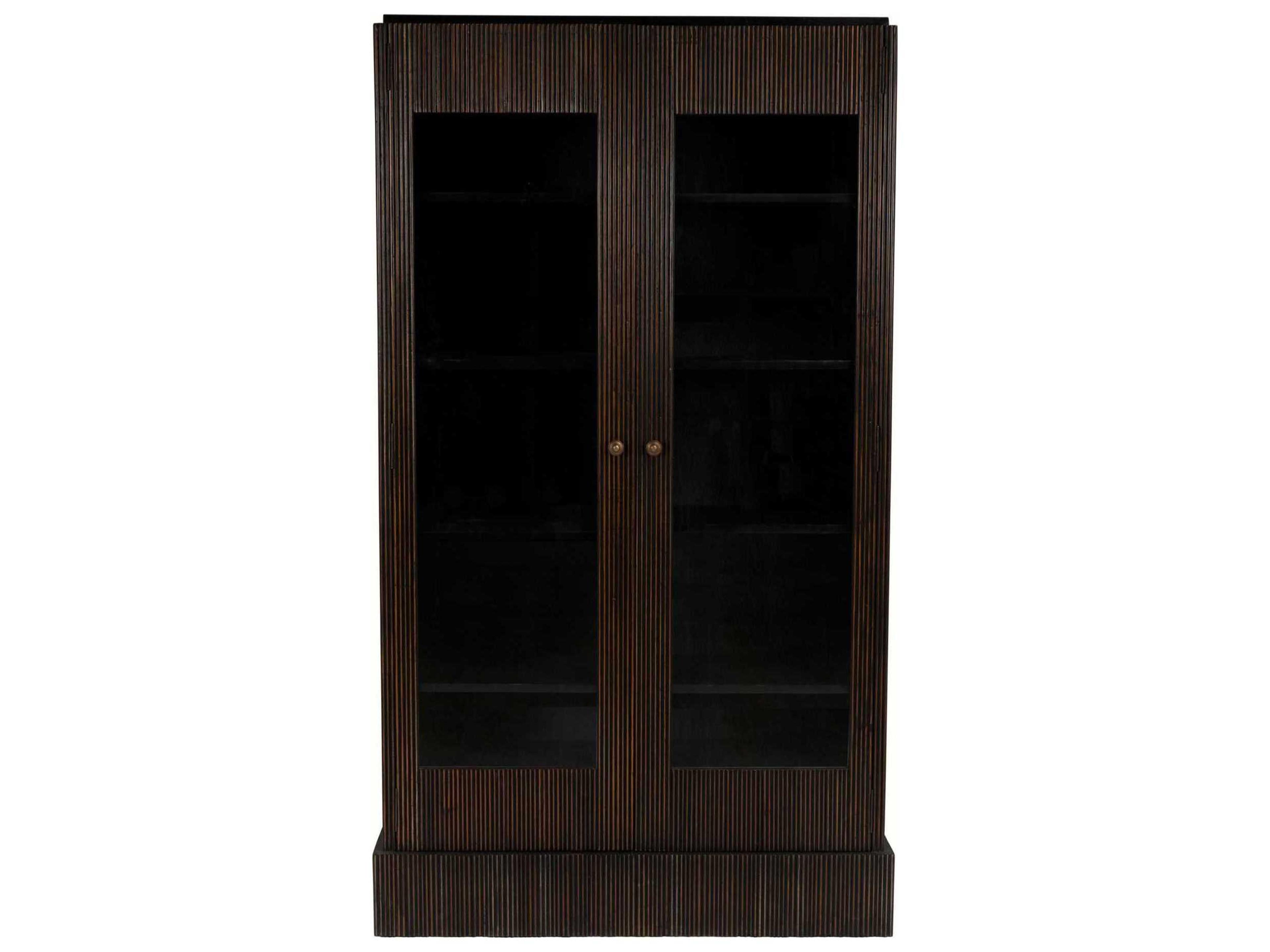 Noir Hand Rubbed Black With Light Brown Trim Mahogany Wood Accent Chest