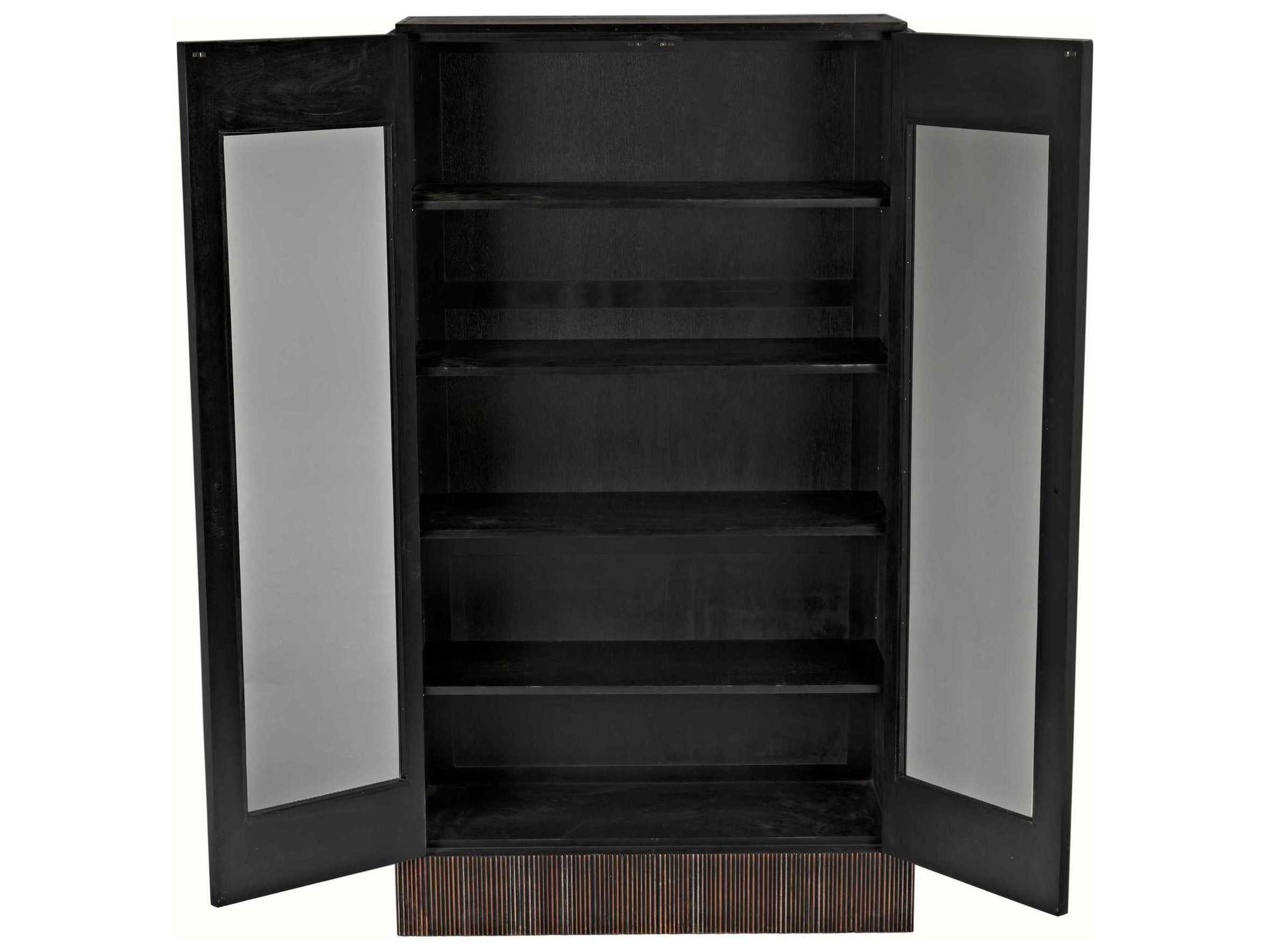 Noir Hand Rubbed Black With Light Brown Trim Mahogany Wood Accent Chest