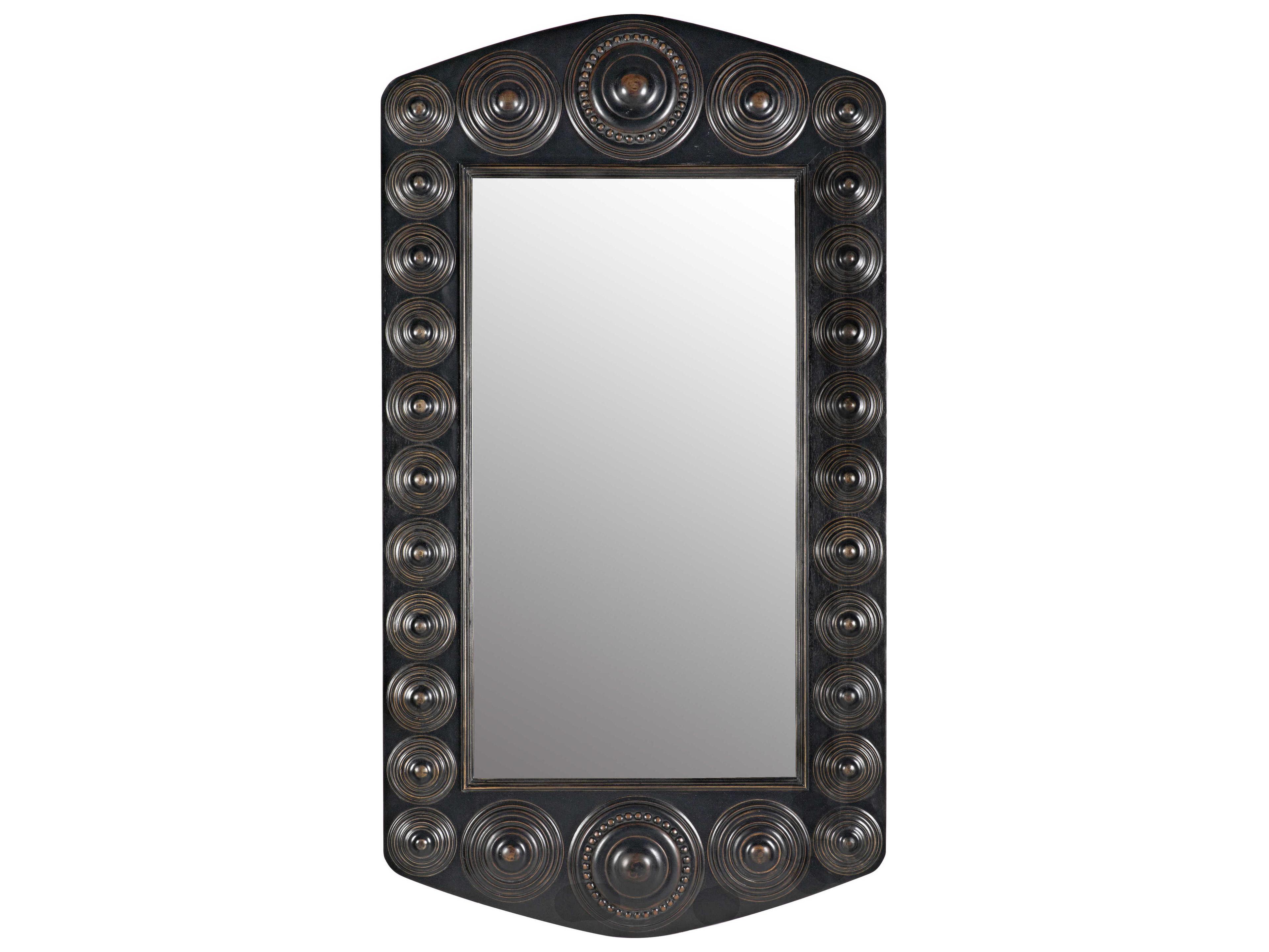 Hand Rubbed Black / Light Brown Trim Rectangular Wall Mirror