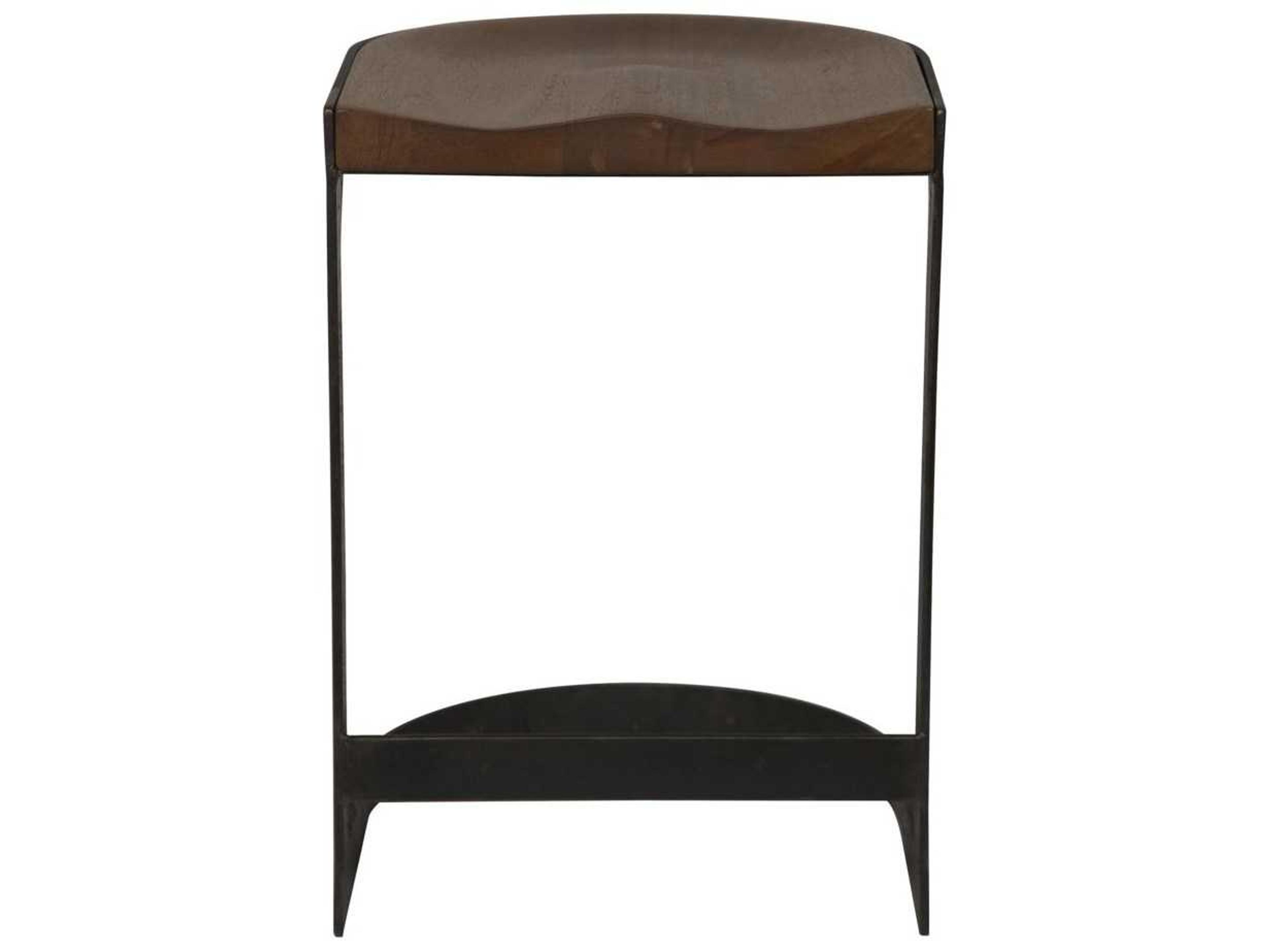 Noir Walnut Wood Dark Counter Stool