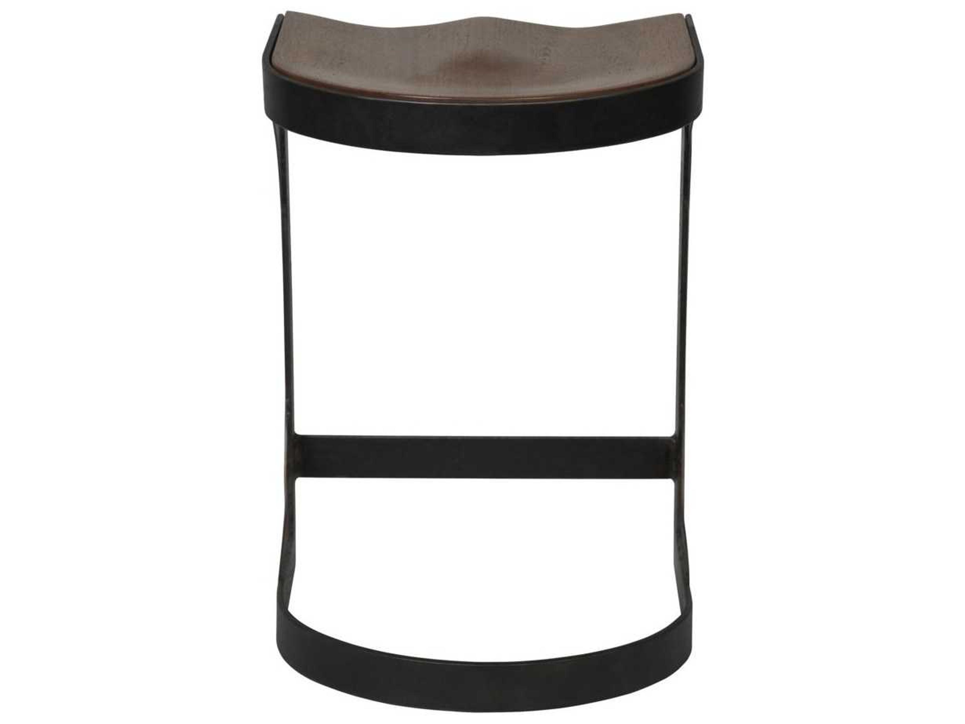 Noir Walnut Wood Dark Counter Stool