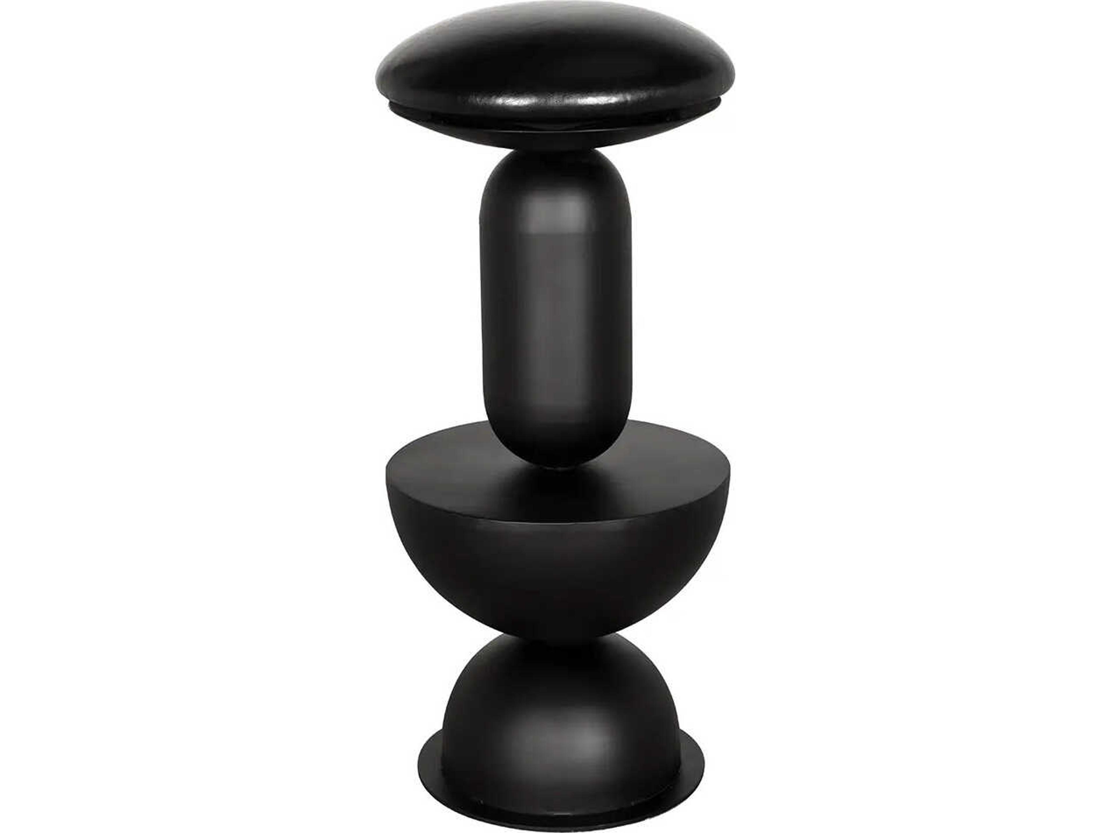 Perth Matte Black Leather Bar Stool