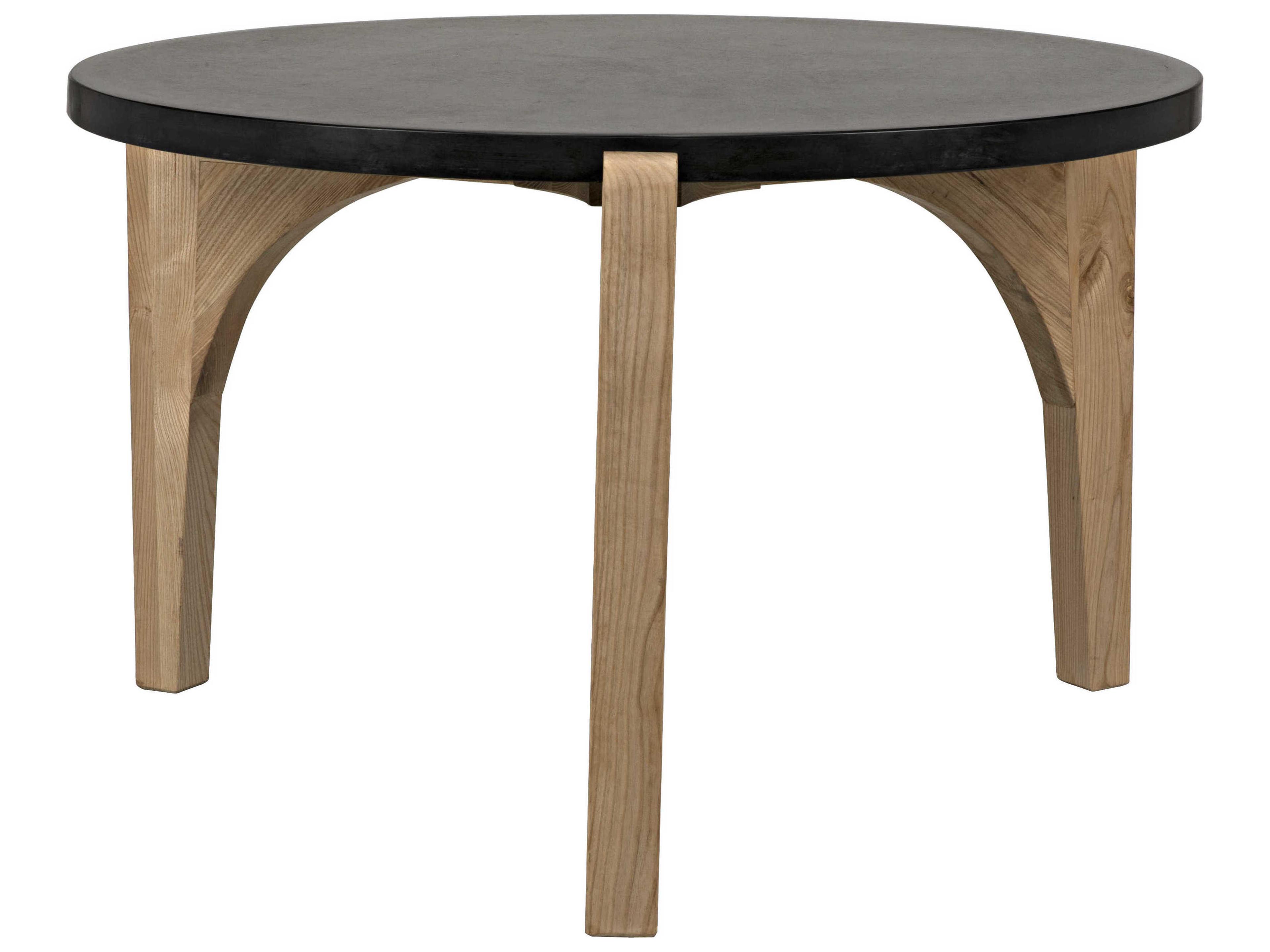 Noir Round Wood Waxed Coffee Table