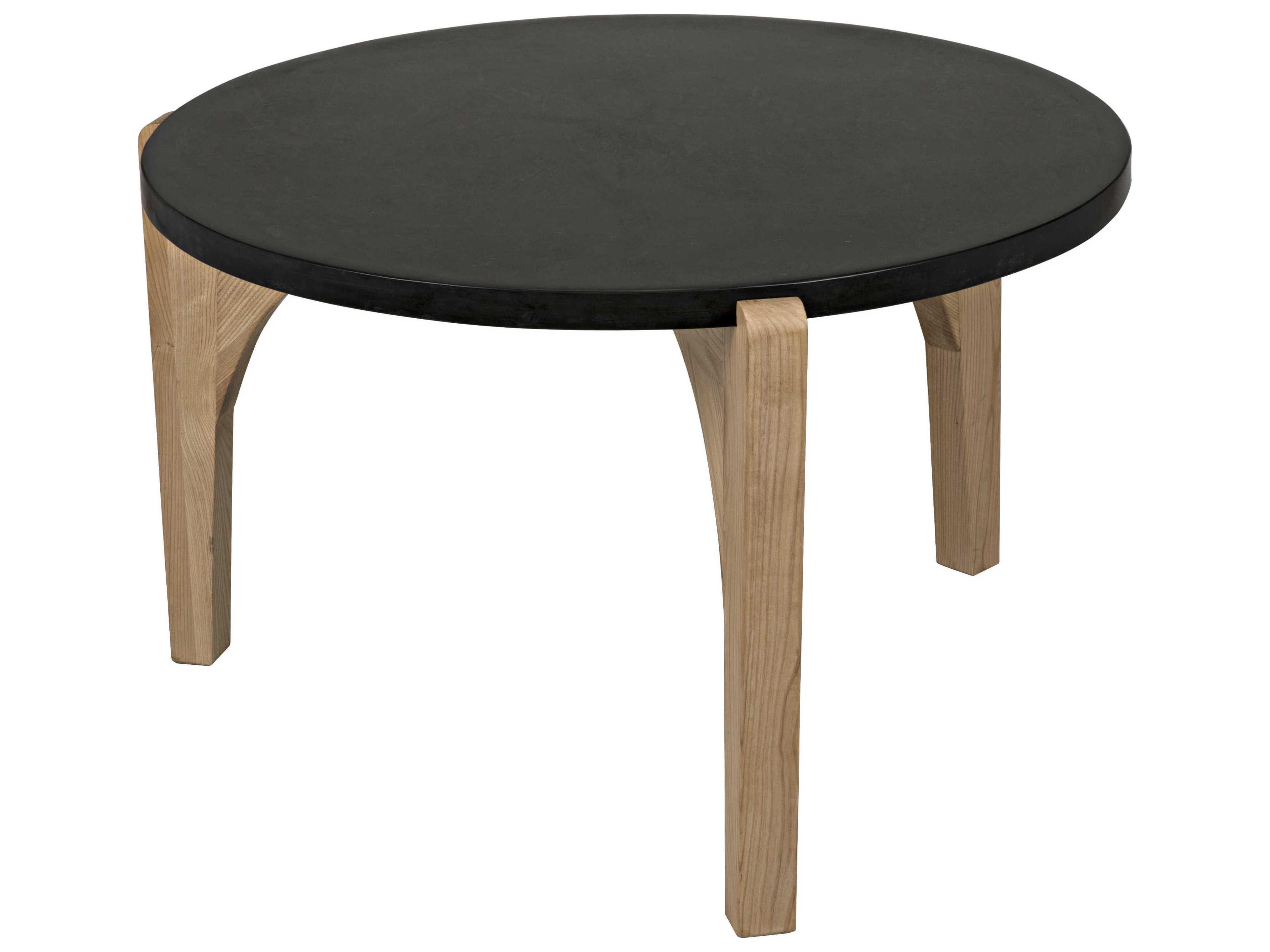 Noir Round Wood Waxed Coffee Table