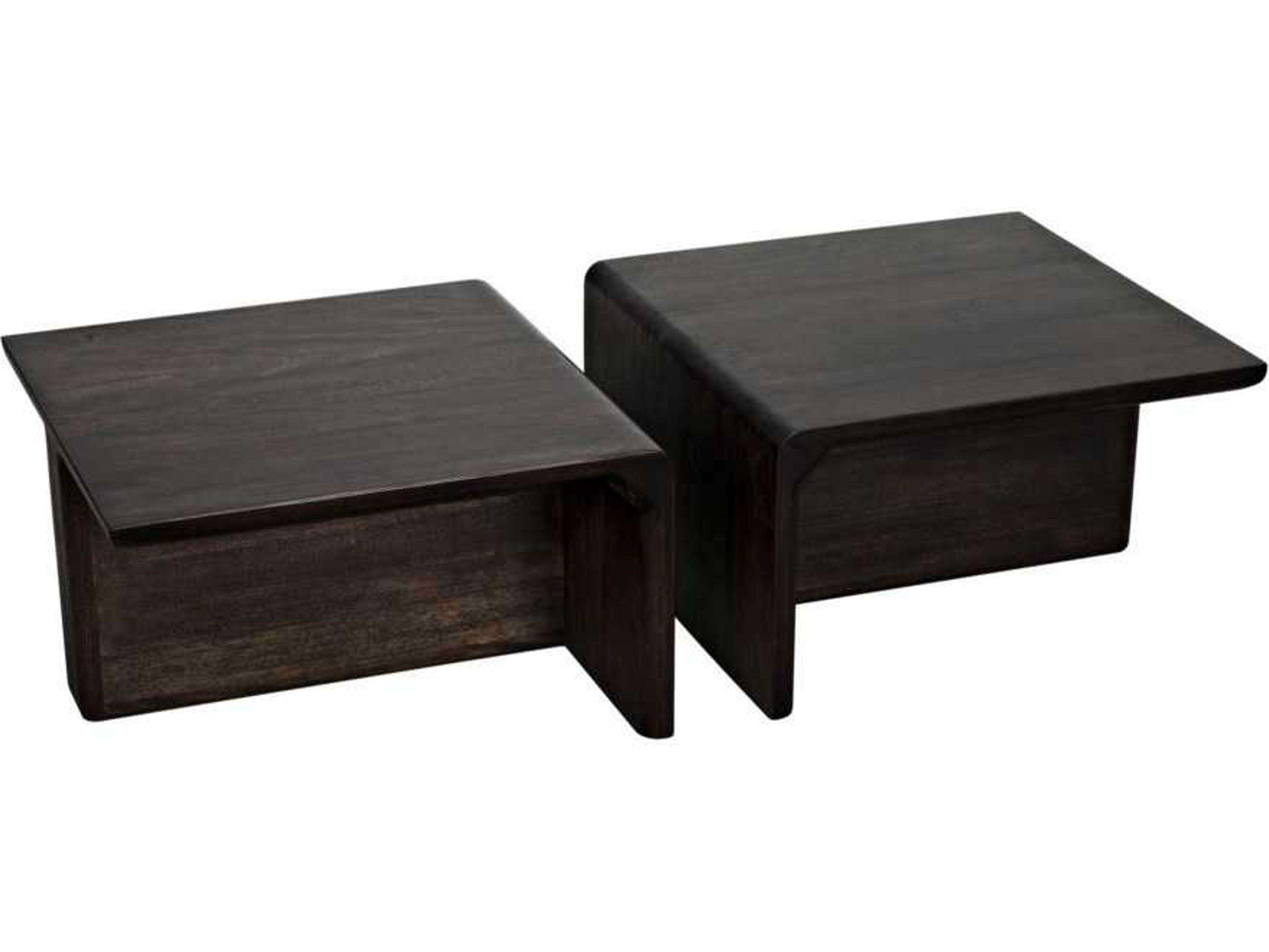 Noir Rectangular Wood Ebony Walnut Coffee Table