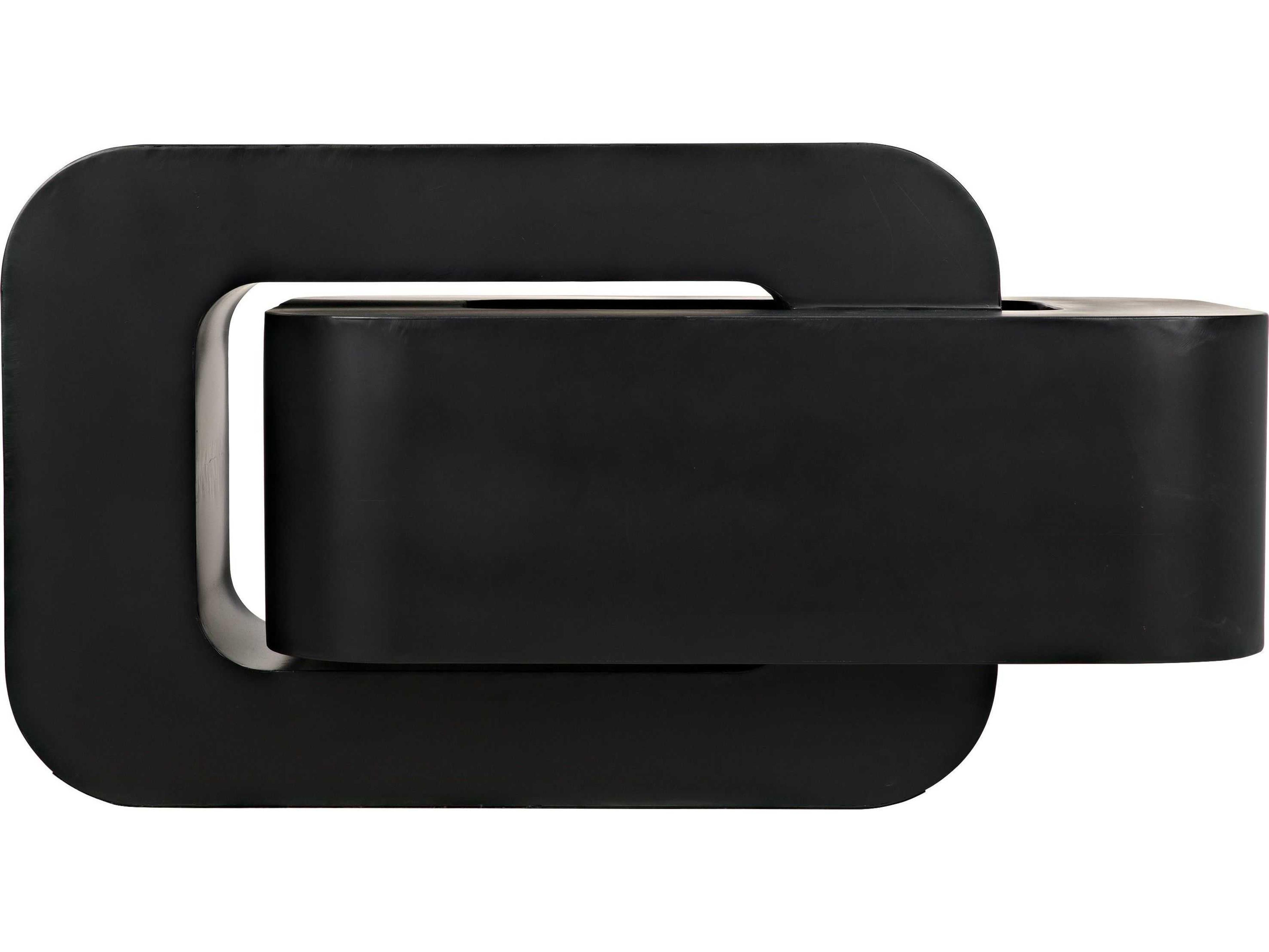 Noir Rectangular Black Metal End Table