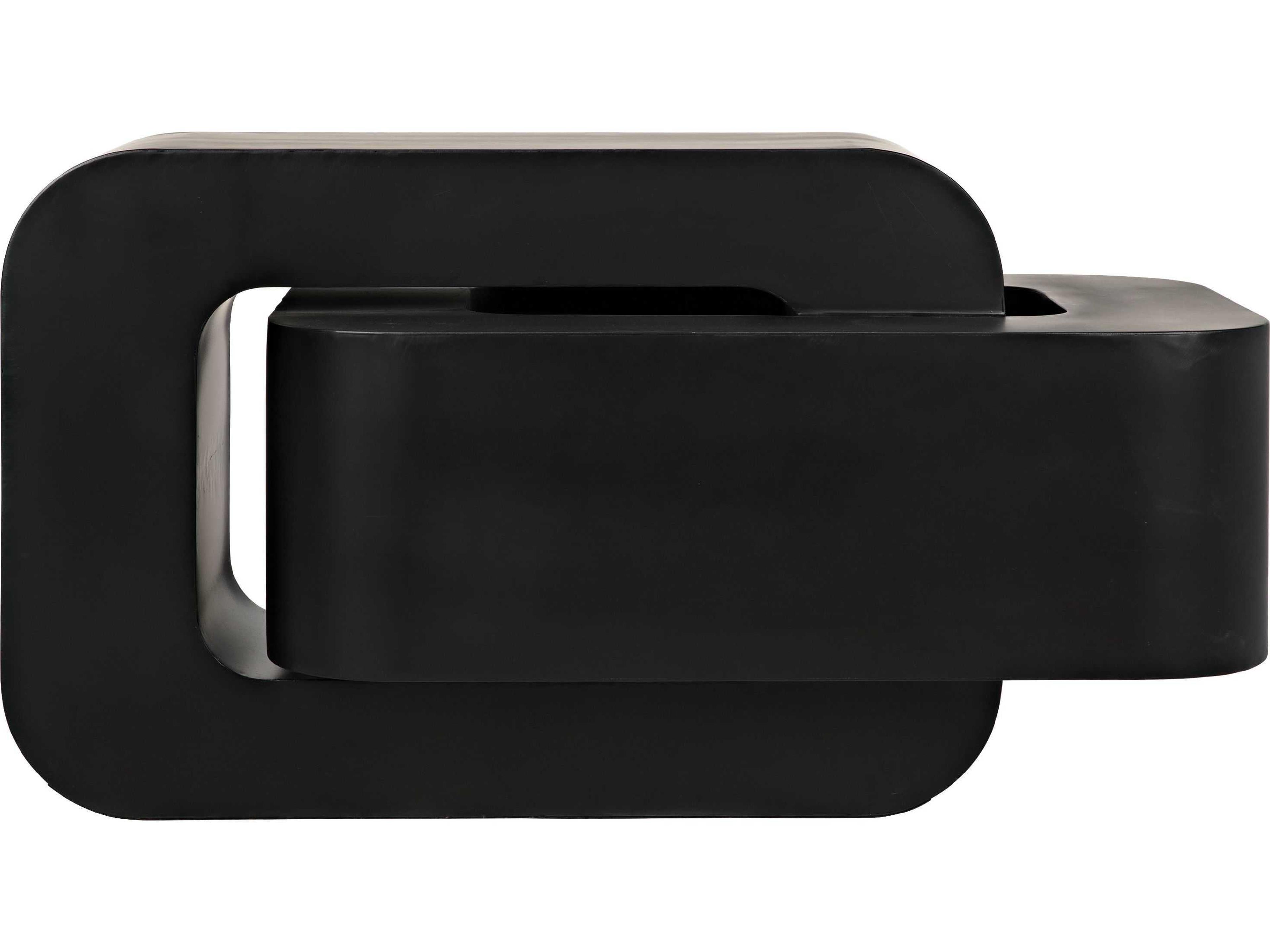 Noir Rectangular Black Metal End Table