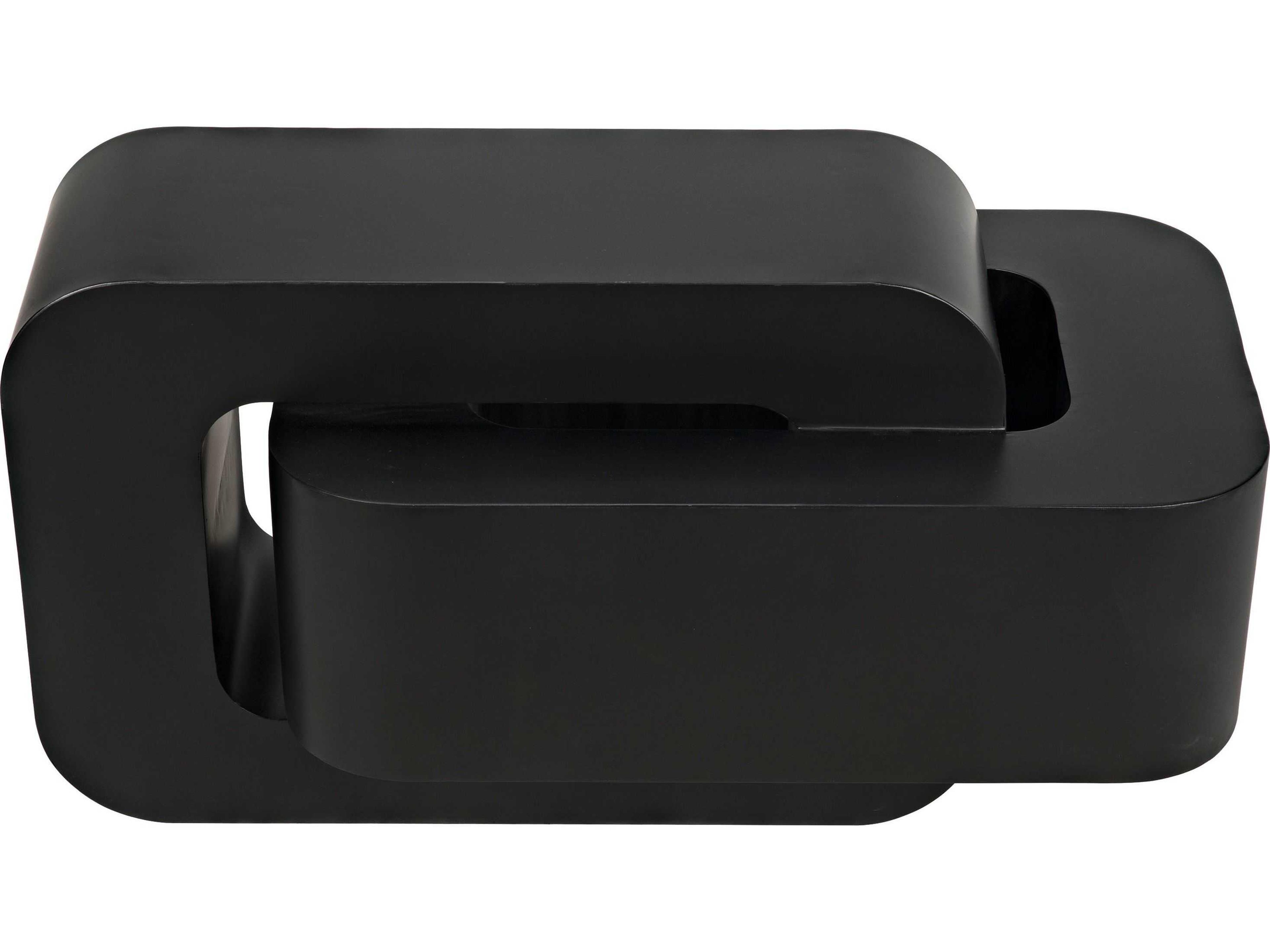 Noir Rectangular Black Metal End Table