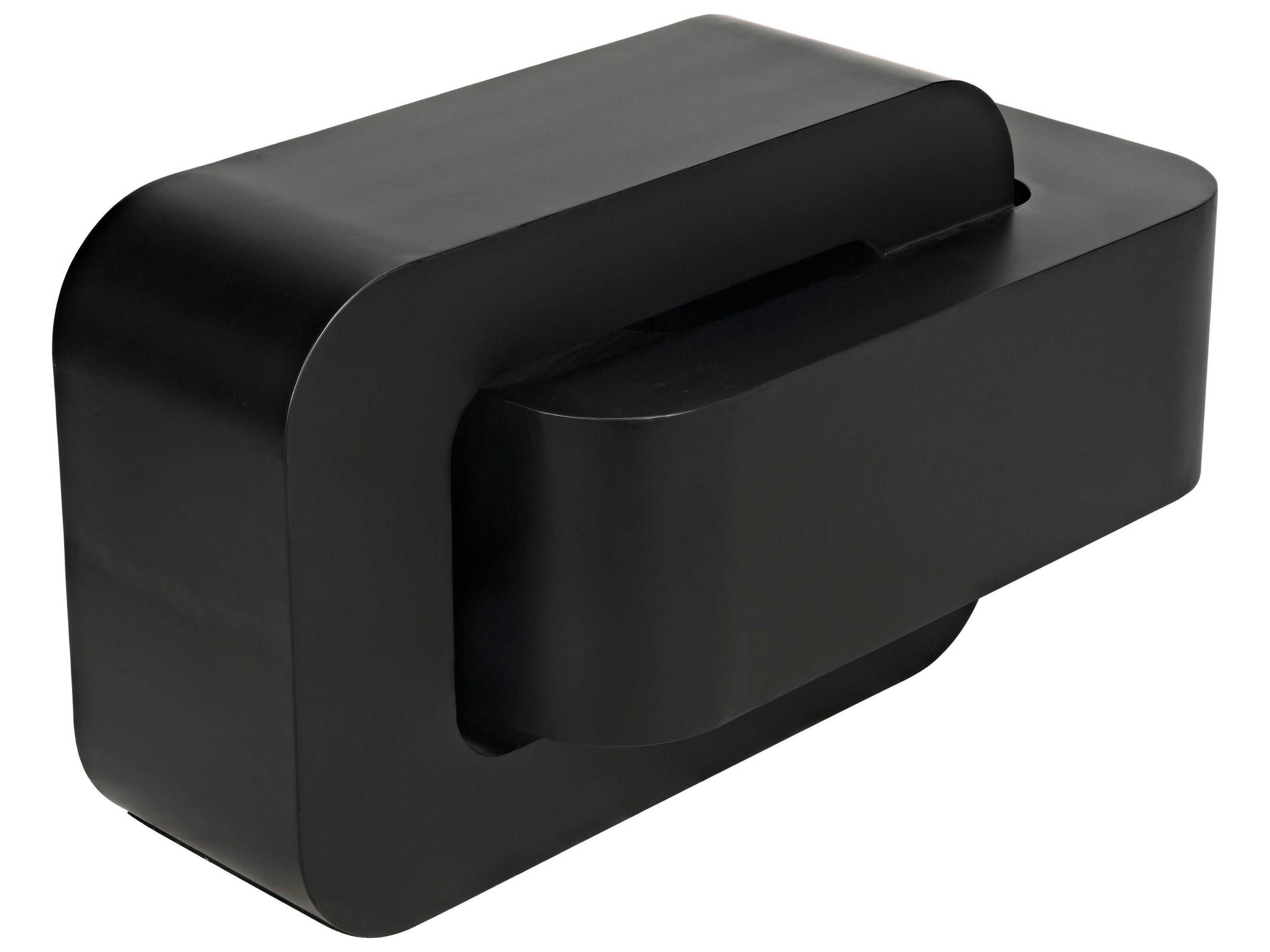 Noir Rectangular Black Metal End Table