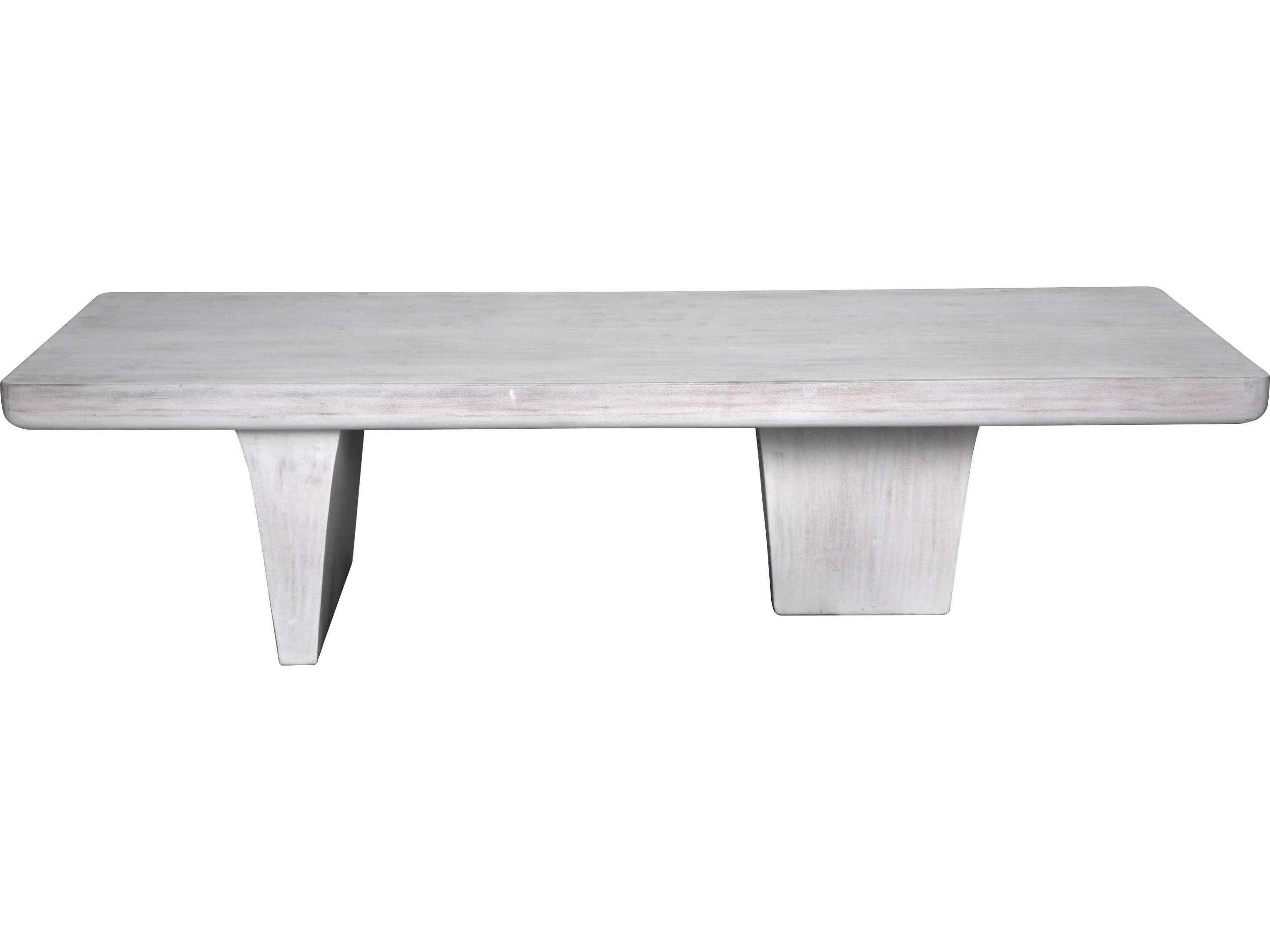 Noir Ward Rectangular Wood White Wash Coffee Table