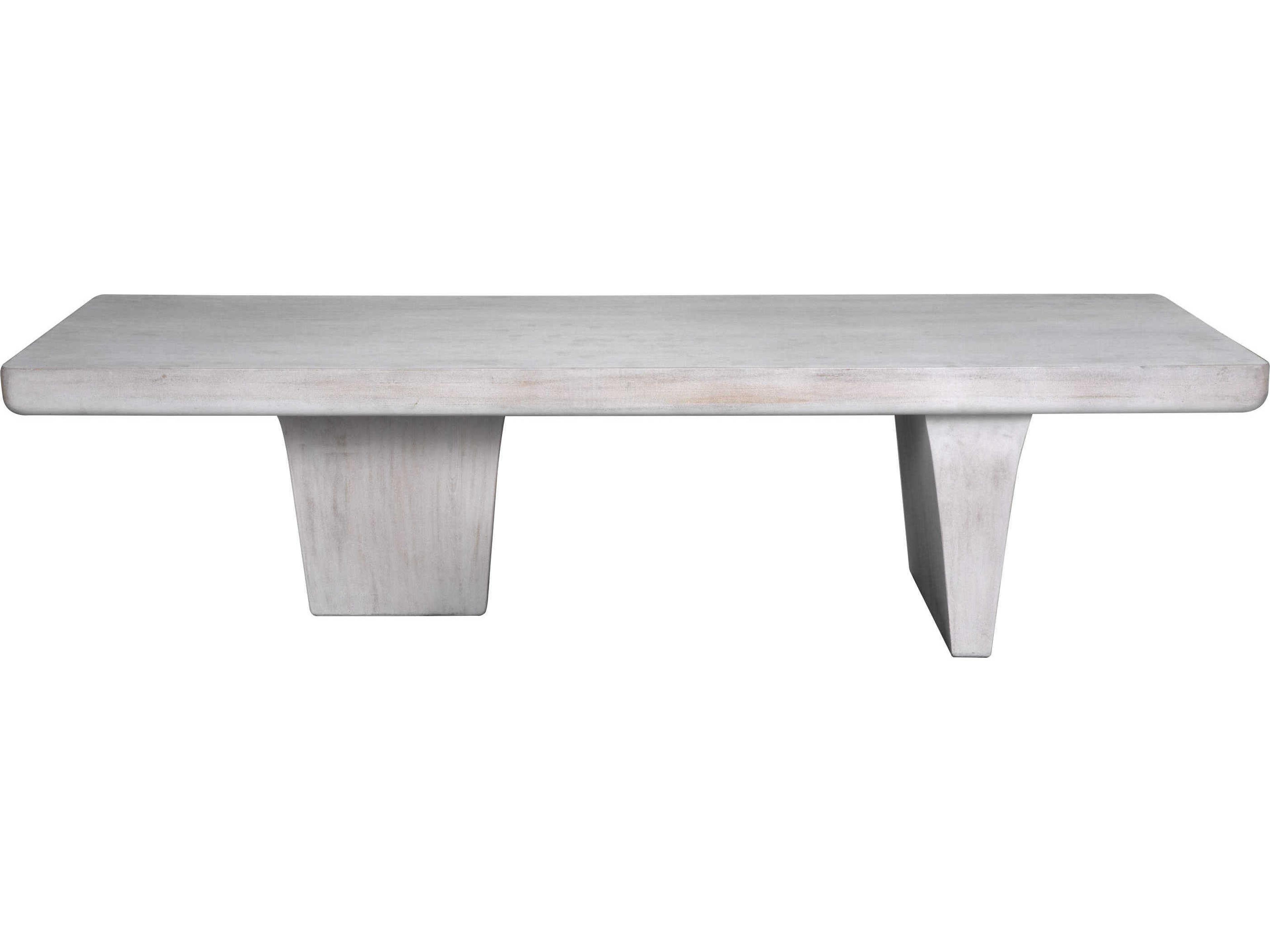 Noir Ward Rectangular Wood White Wash Coffee Table