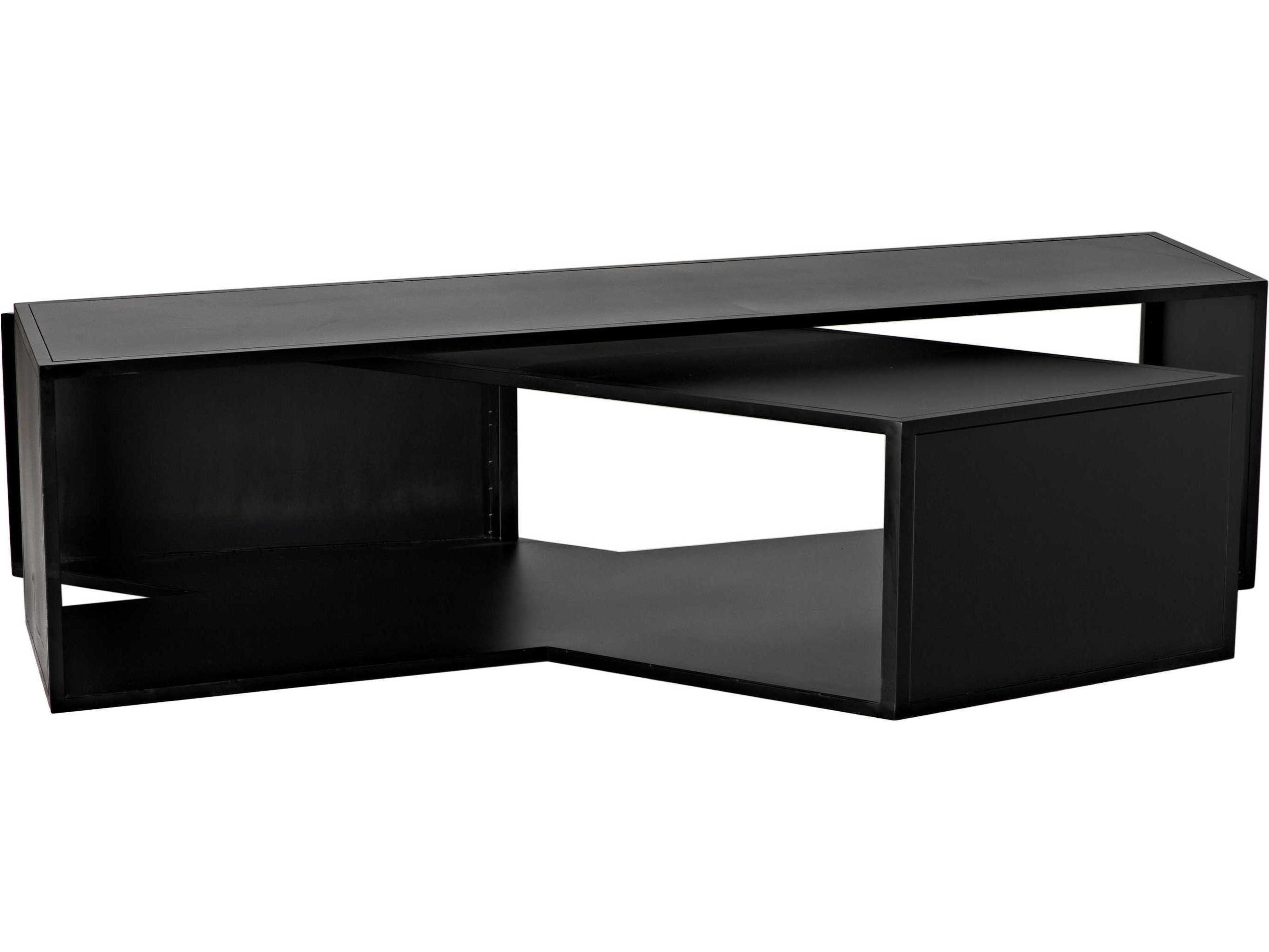 Noir Rectangular Steel Matte Black Coffee Table