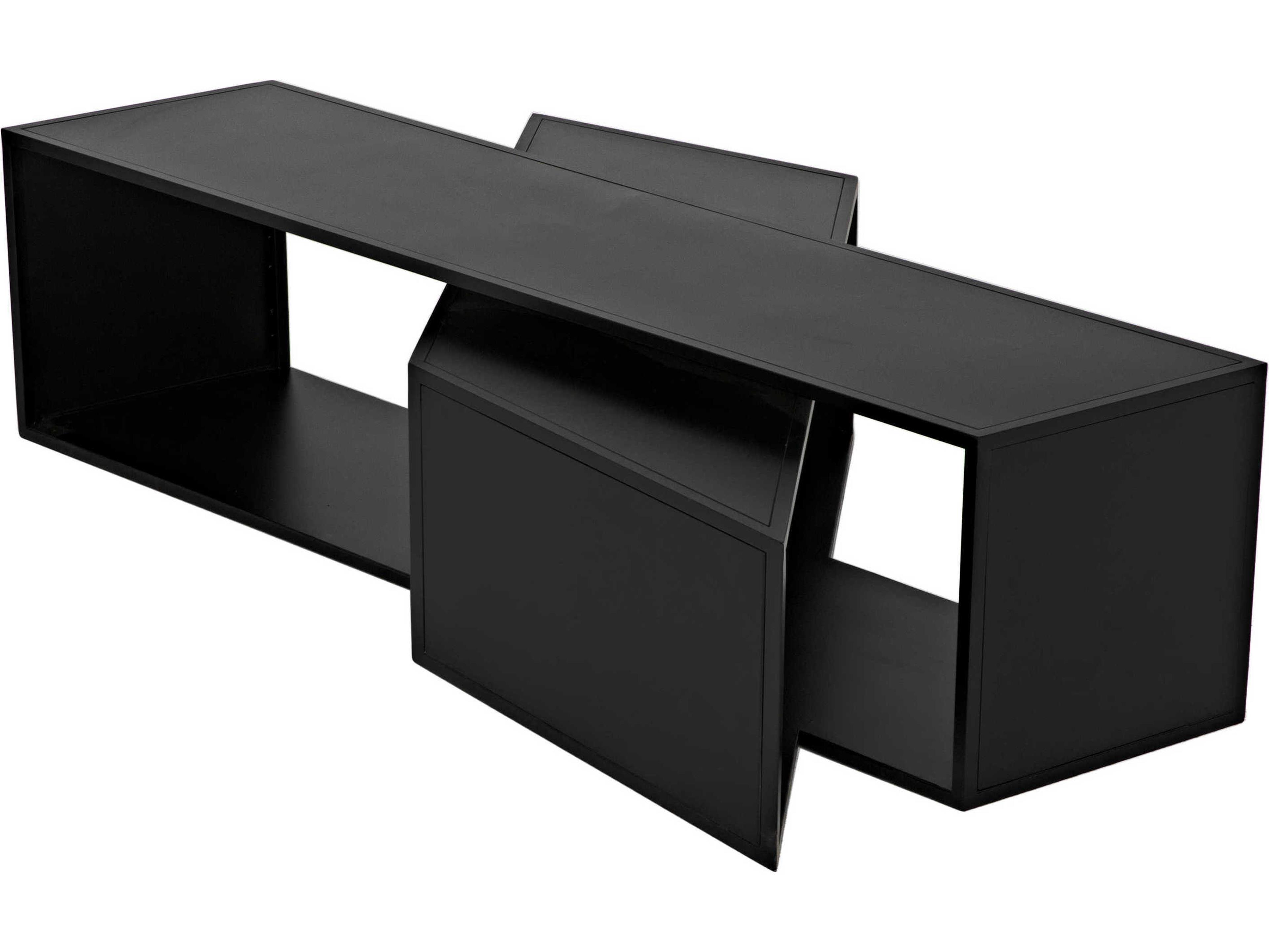 Noir Rectangular Steel Matte Black Coffee Table