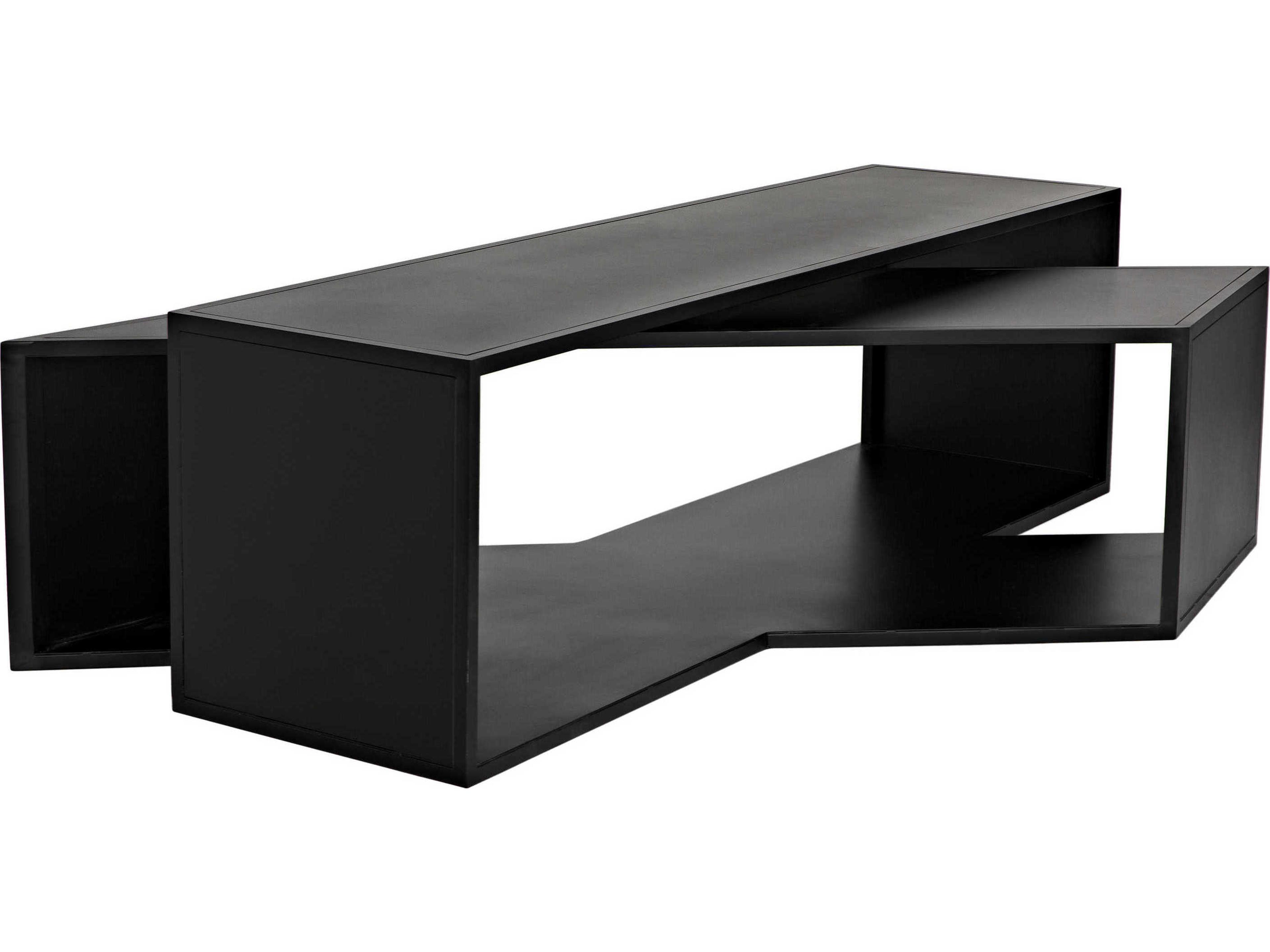 Noir Rectangular Steel Matte Black Coffee Table