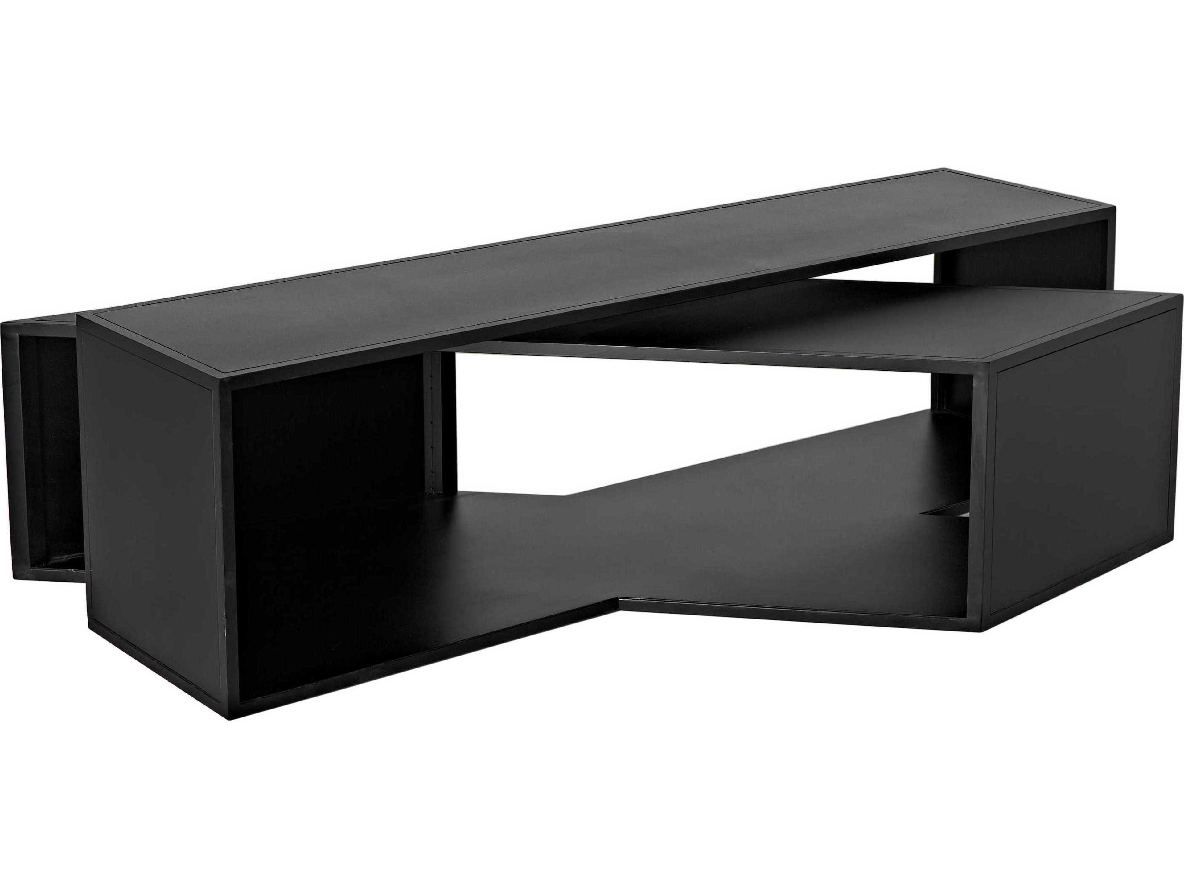 Noir Rectangular Steel Matte Black Coffee Table