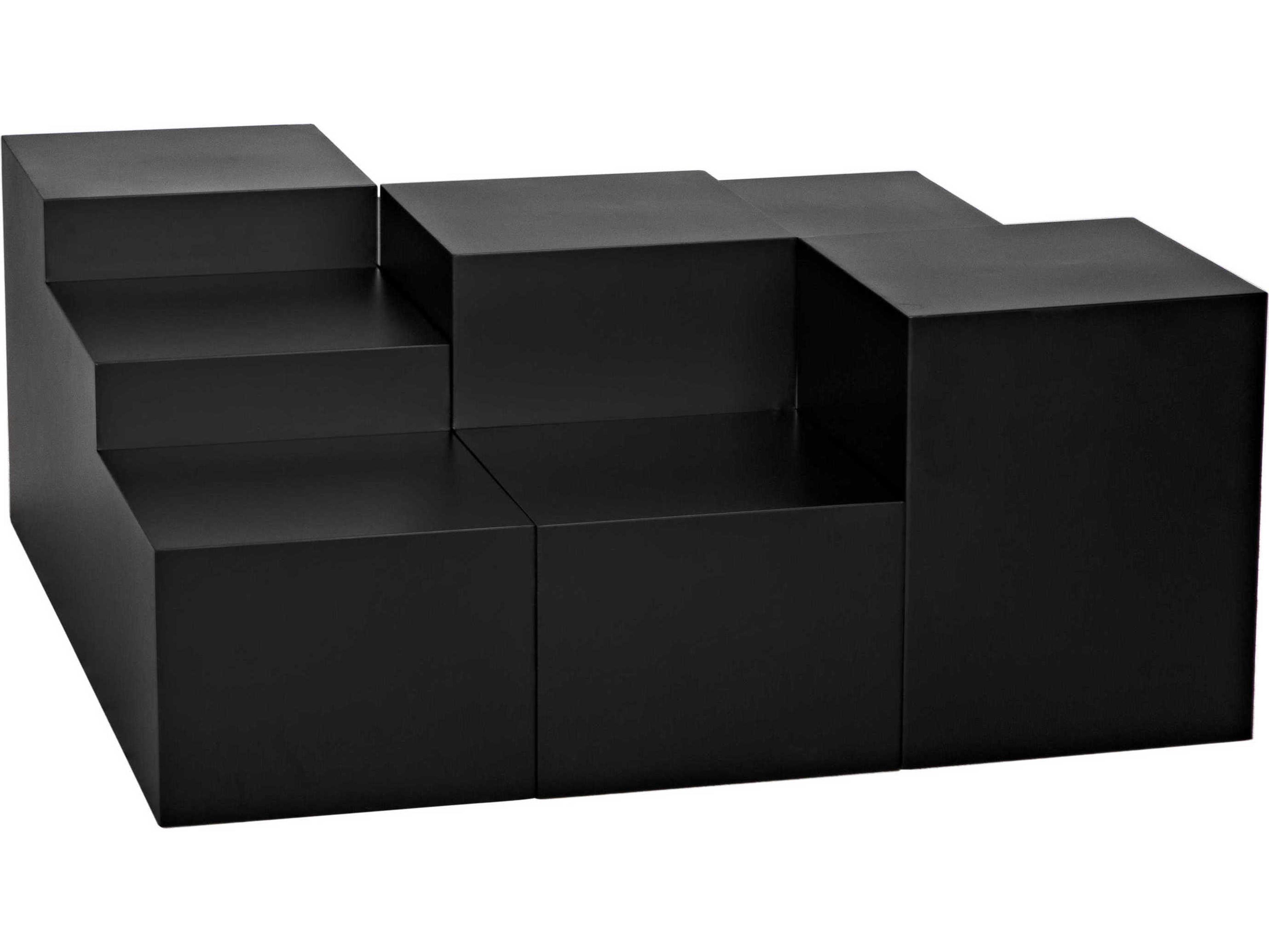 Noir Square Steel Matte Black Coffee Table