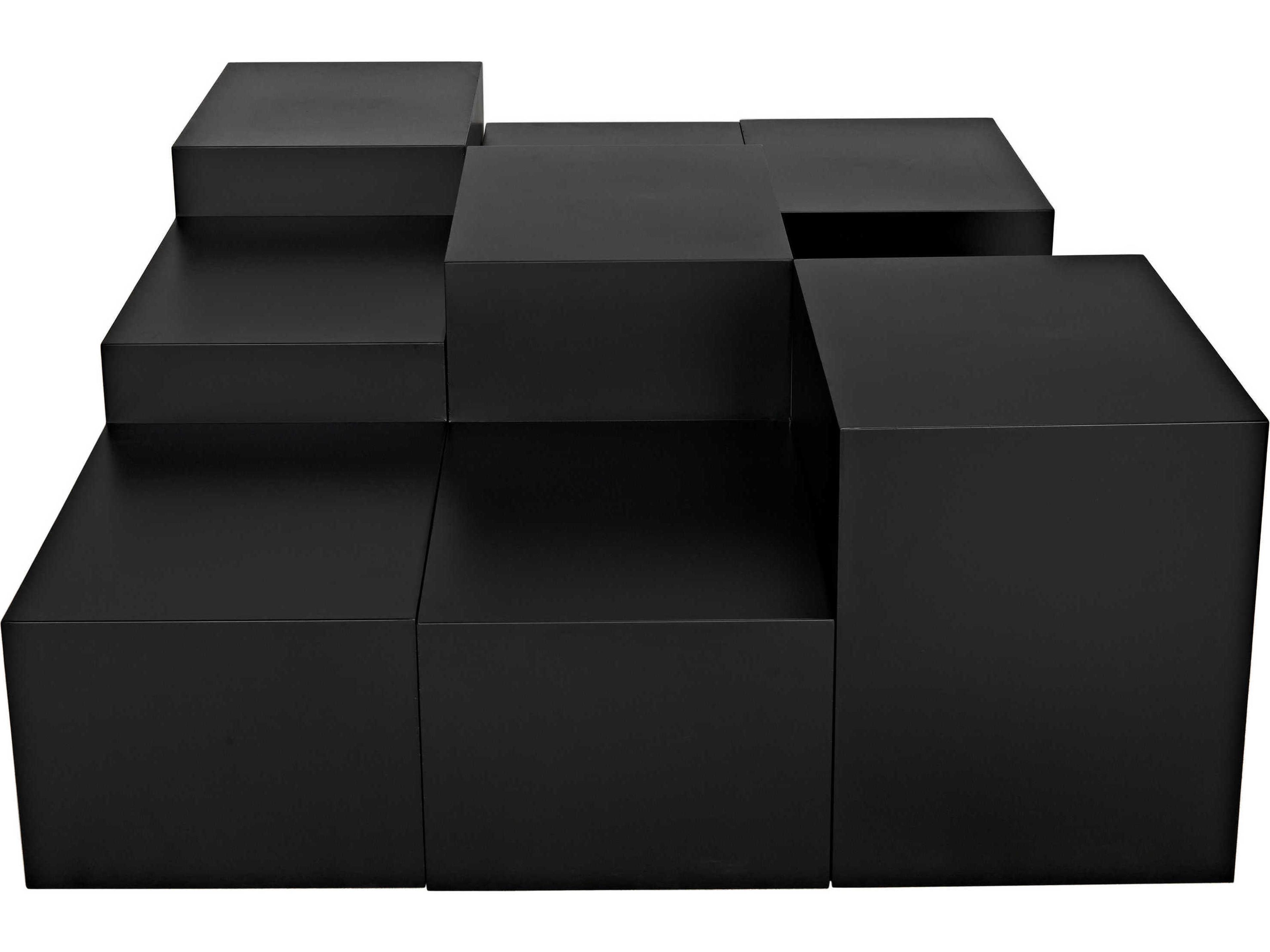 Noir Square Steel Matte Black Coffee Table