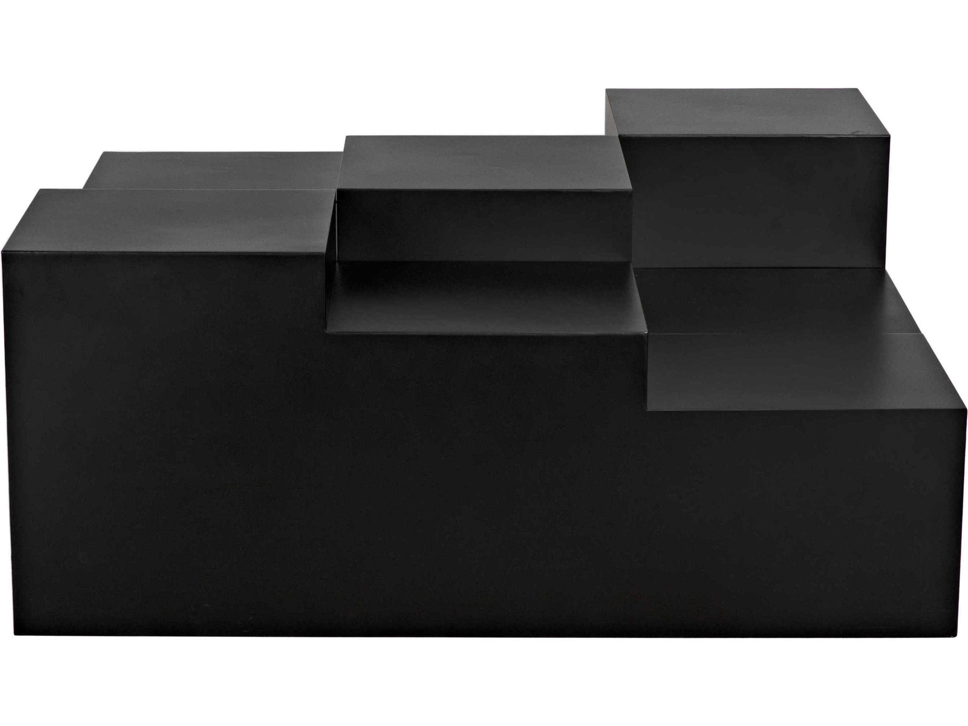 Noir Square Steel Matte Black Coffee Table