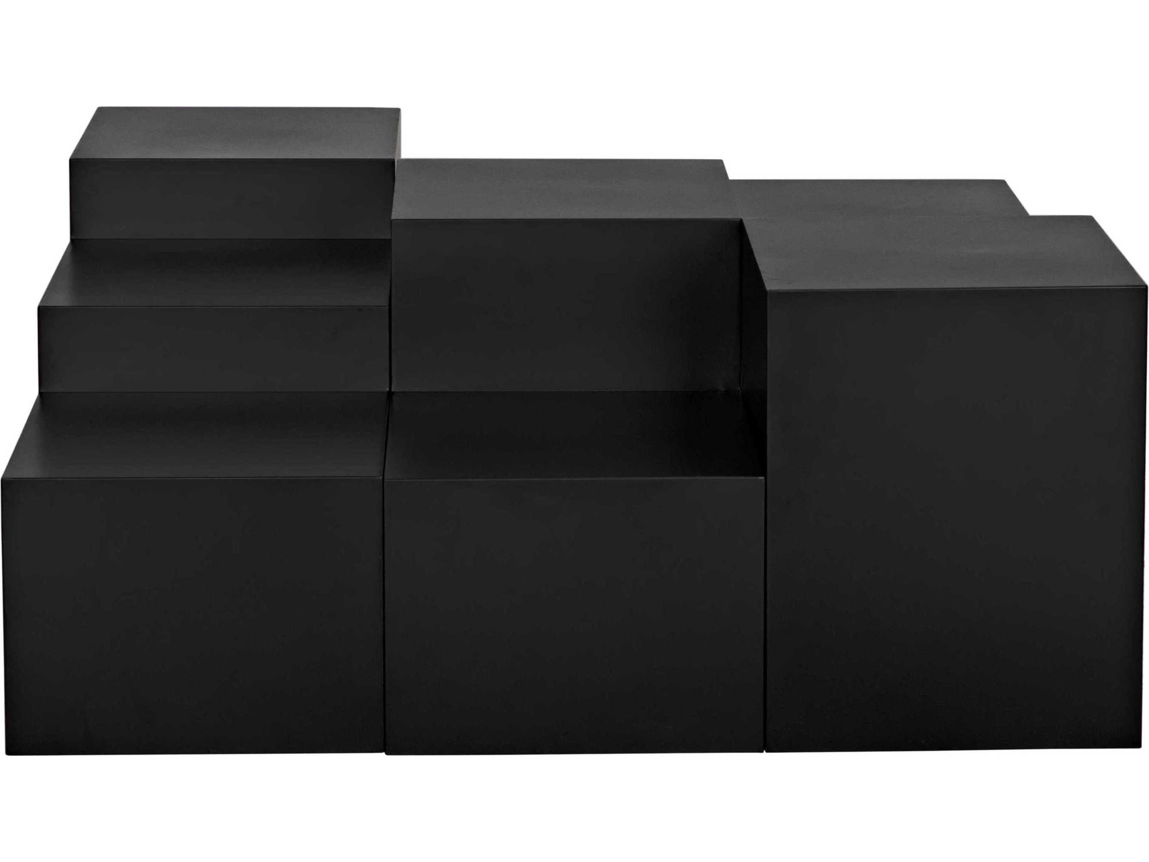 Noir Square Steel Matte Black Coffee Table