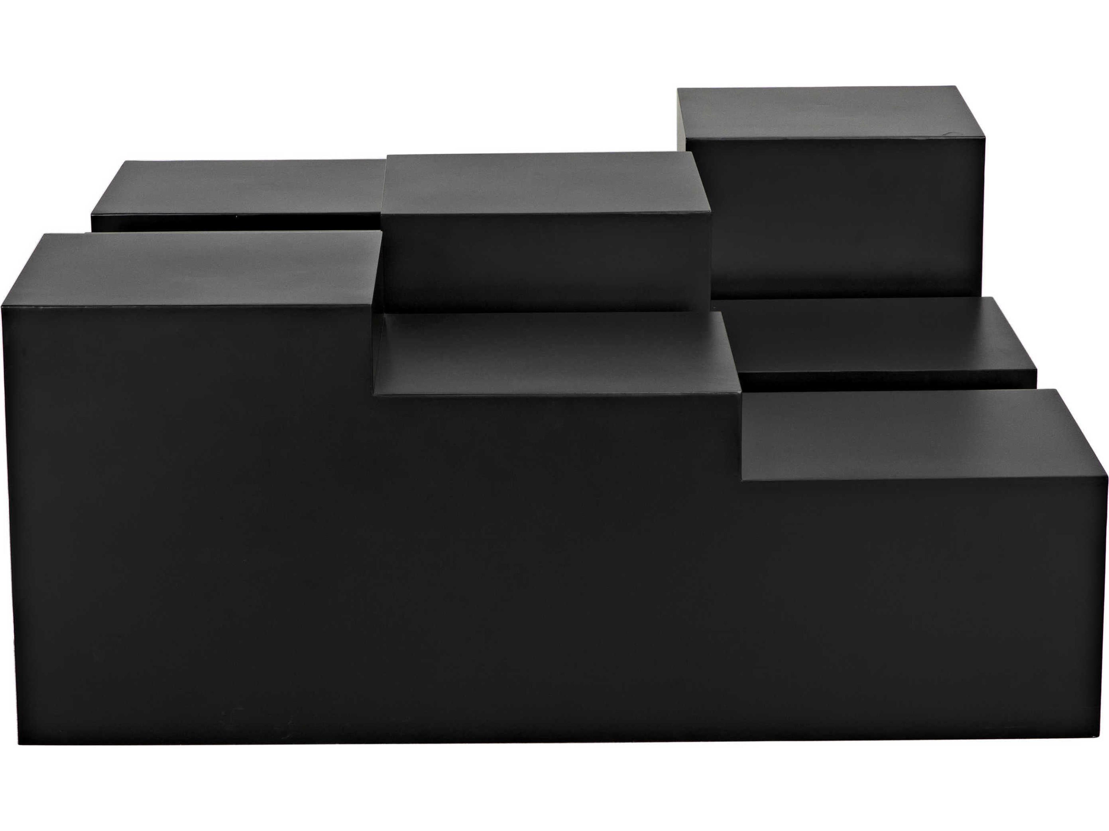 Noir Square Steel Matte Black Coffee Table